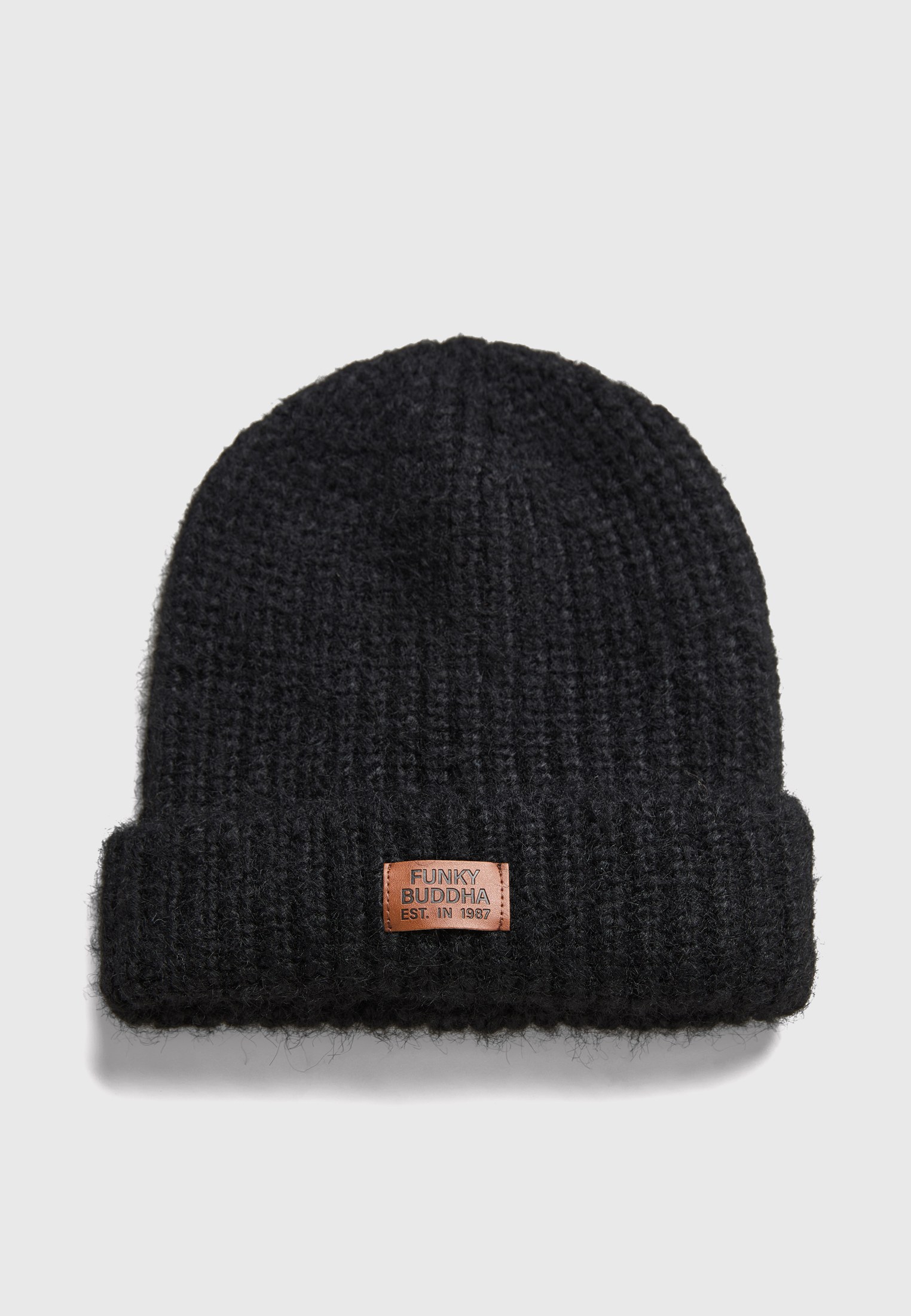 Πλεκτός σκούφος beanie με ρεβέρ