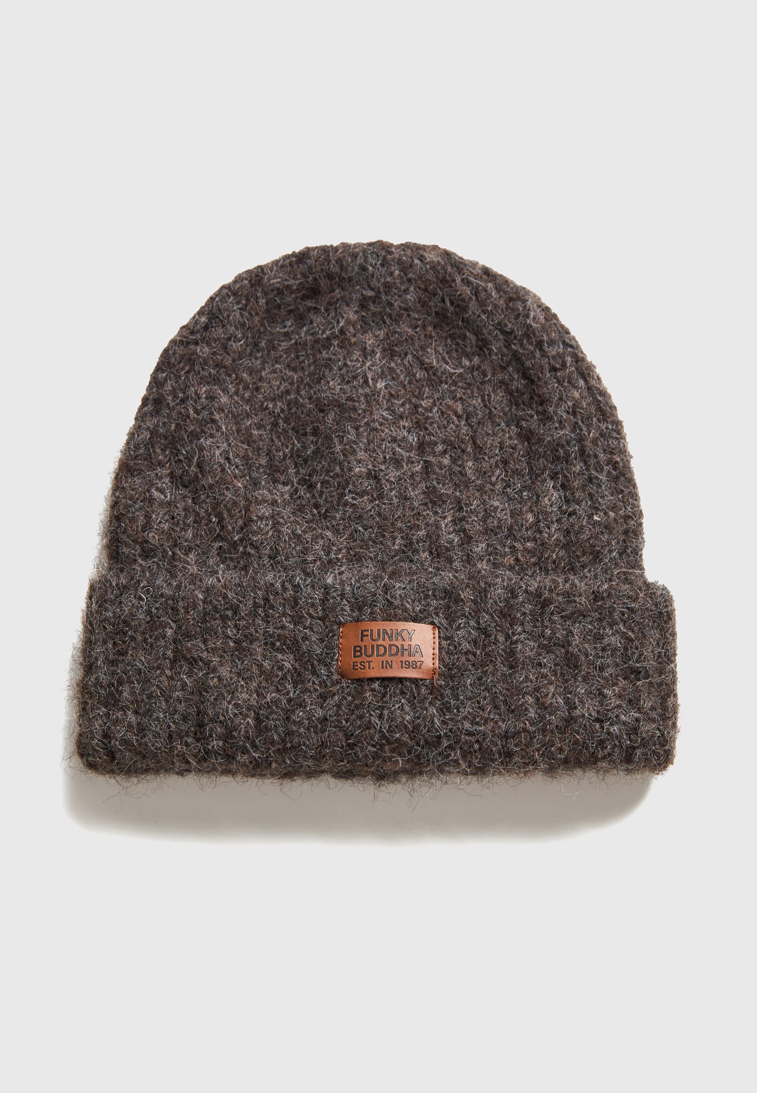 Πλεκτός σκούφος beanie με ρεβέρ