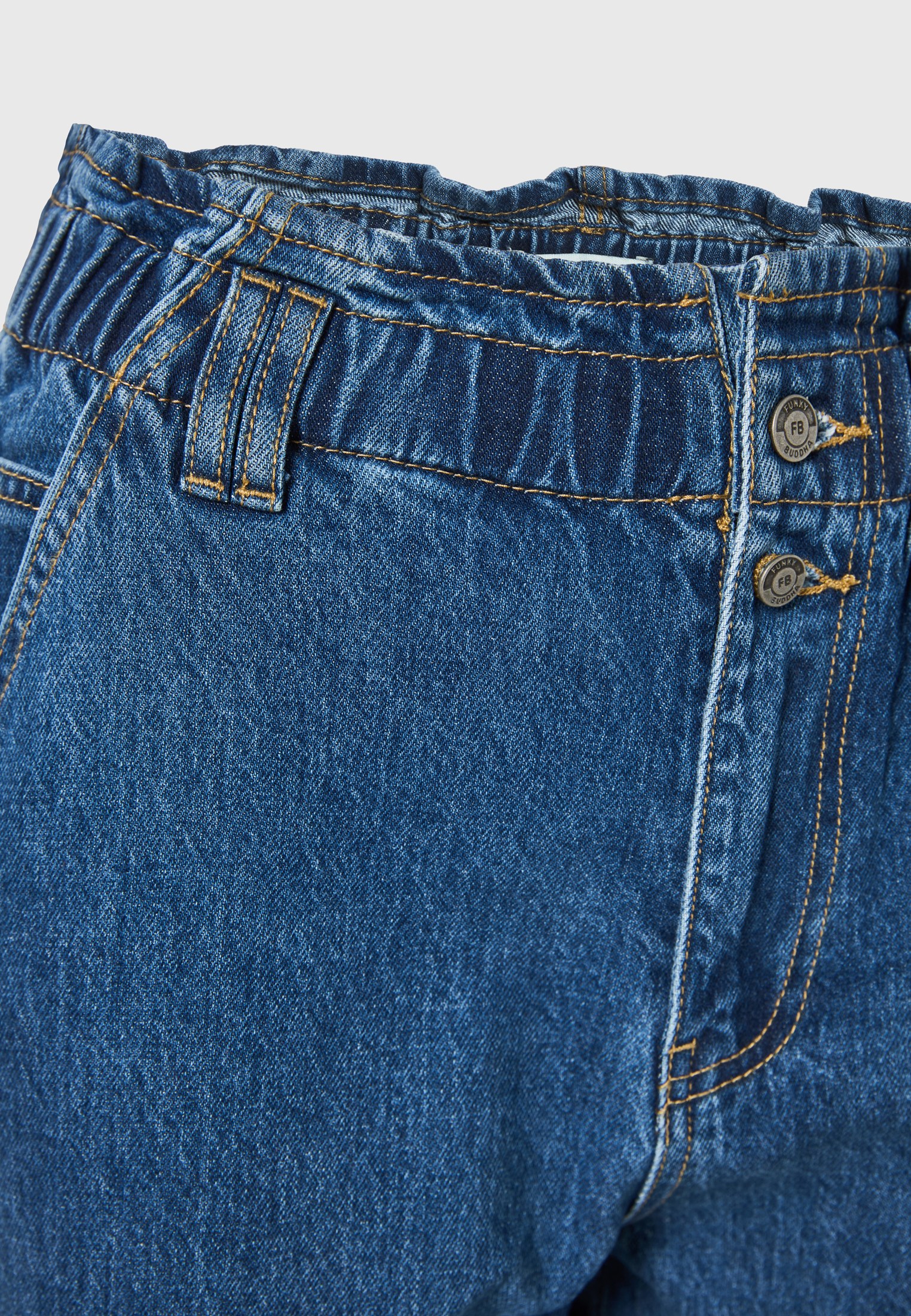 Παντελόνι τζιν baggy fit με λάστιχο στη μέση