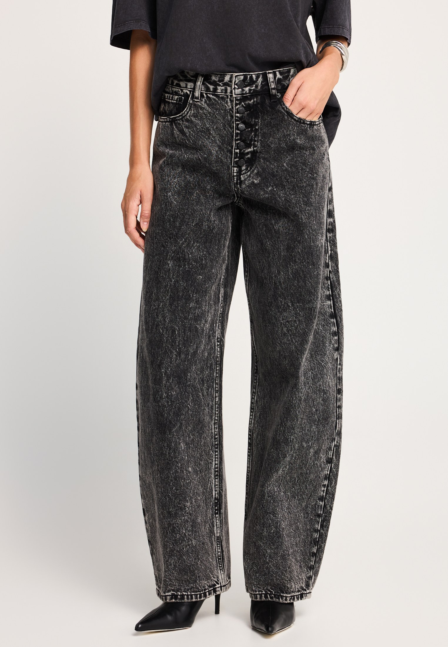 Ψηλόμεσο jean παντελόνι balloon fit