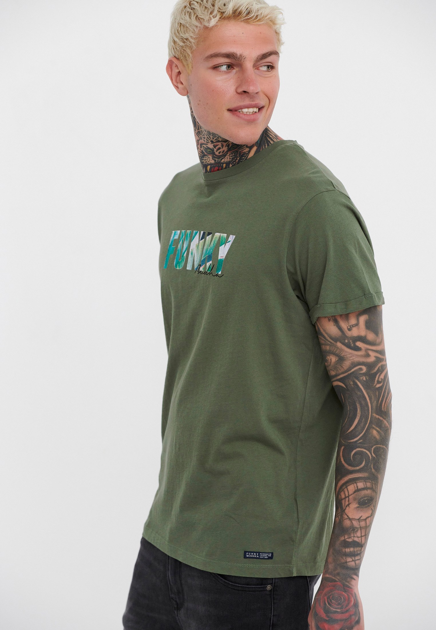 Men's T-Shirts Funky Buddha Khaki