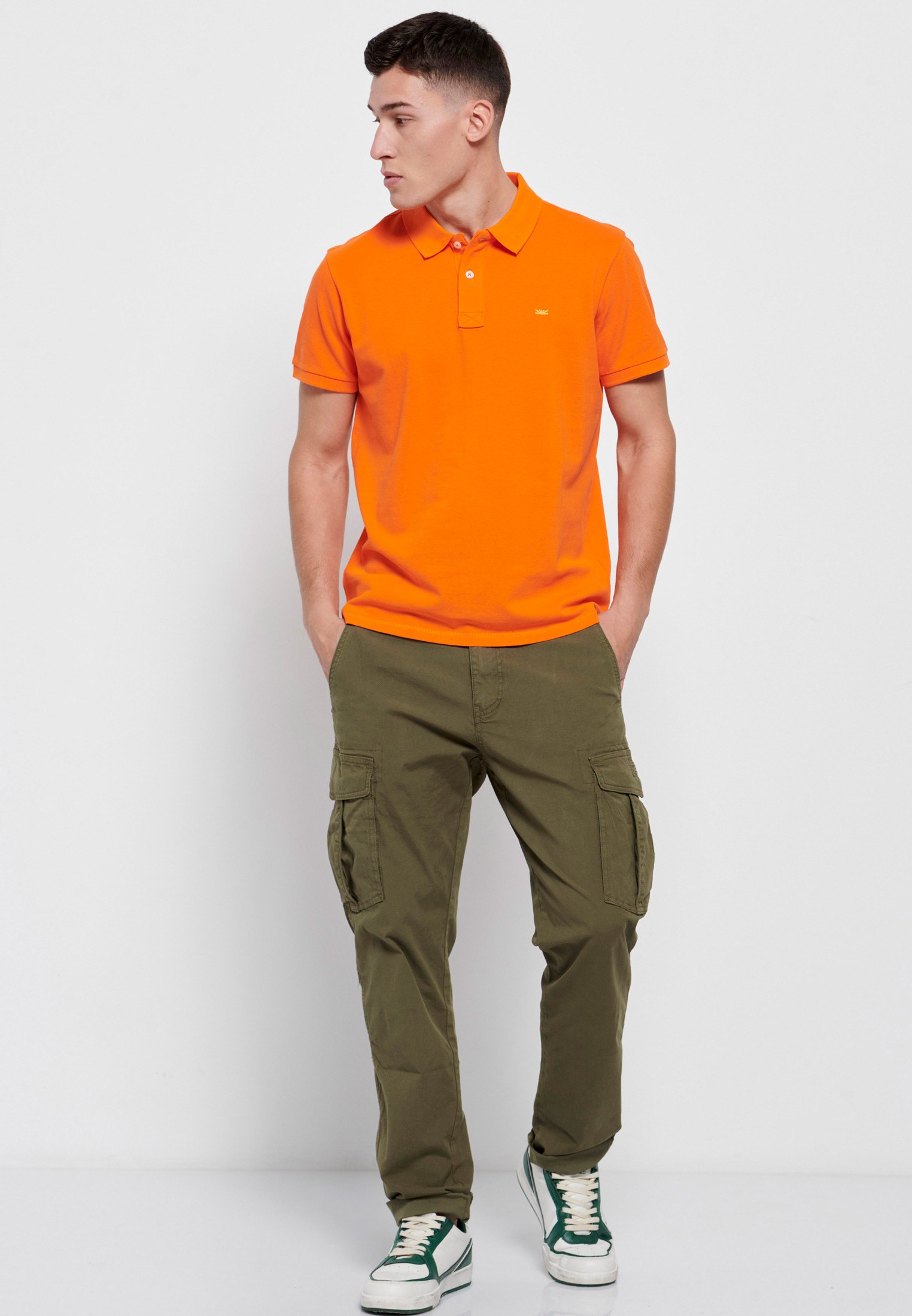 Men's Polo Shirts Funky Buddha Orange