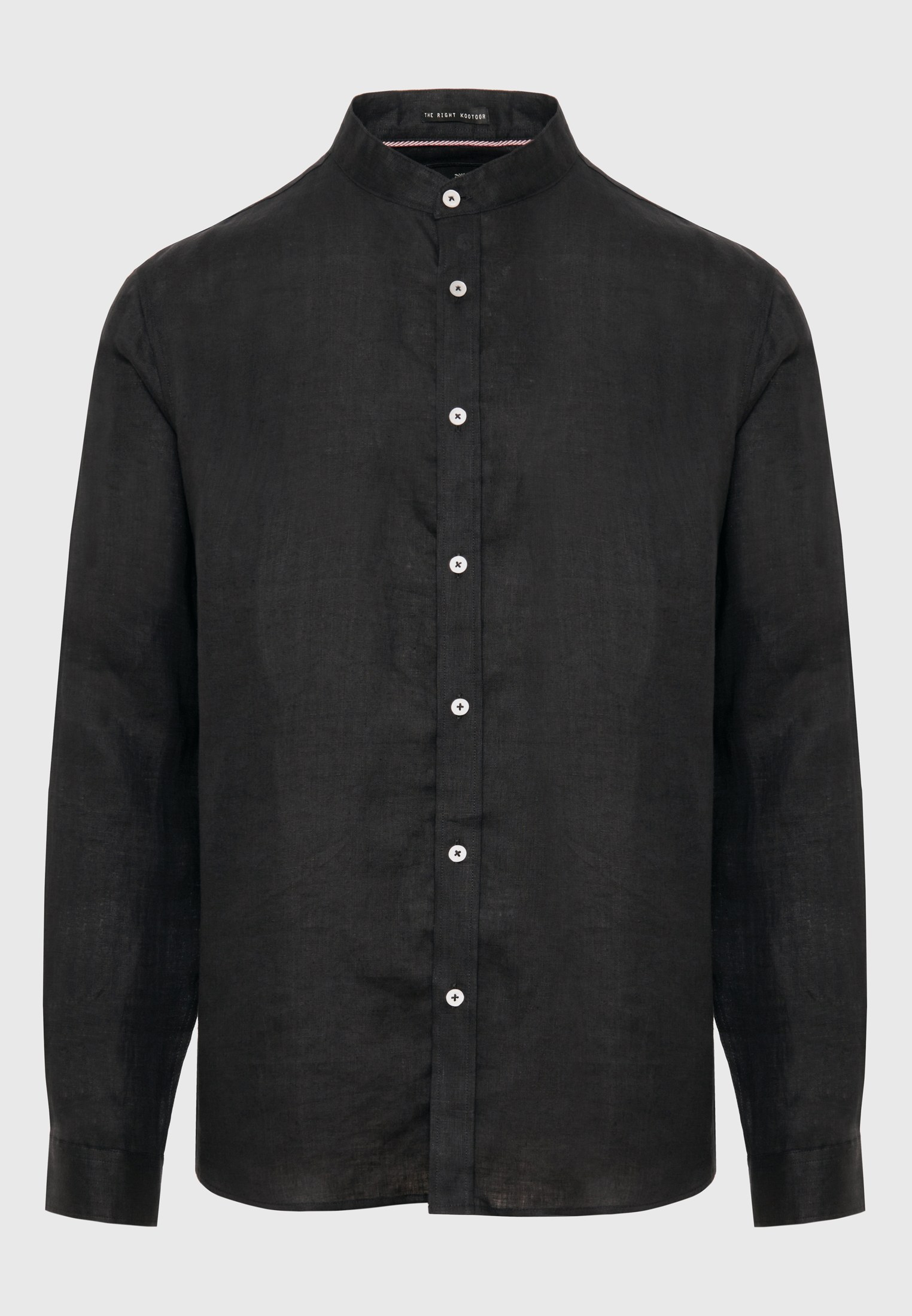 Λινό πουκάμισο με λαιμό mao φωτογραφία