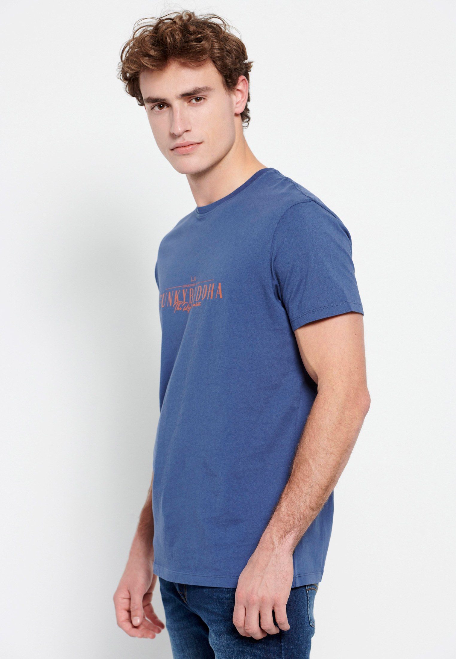 Βαμβακερό t-shirt με Funky Buddha τύπωμα