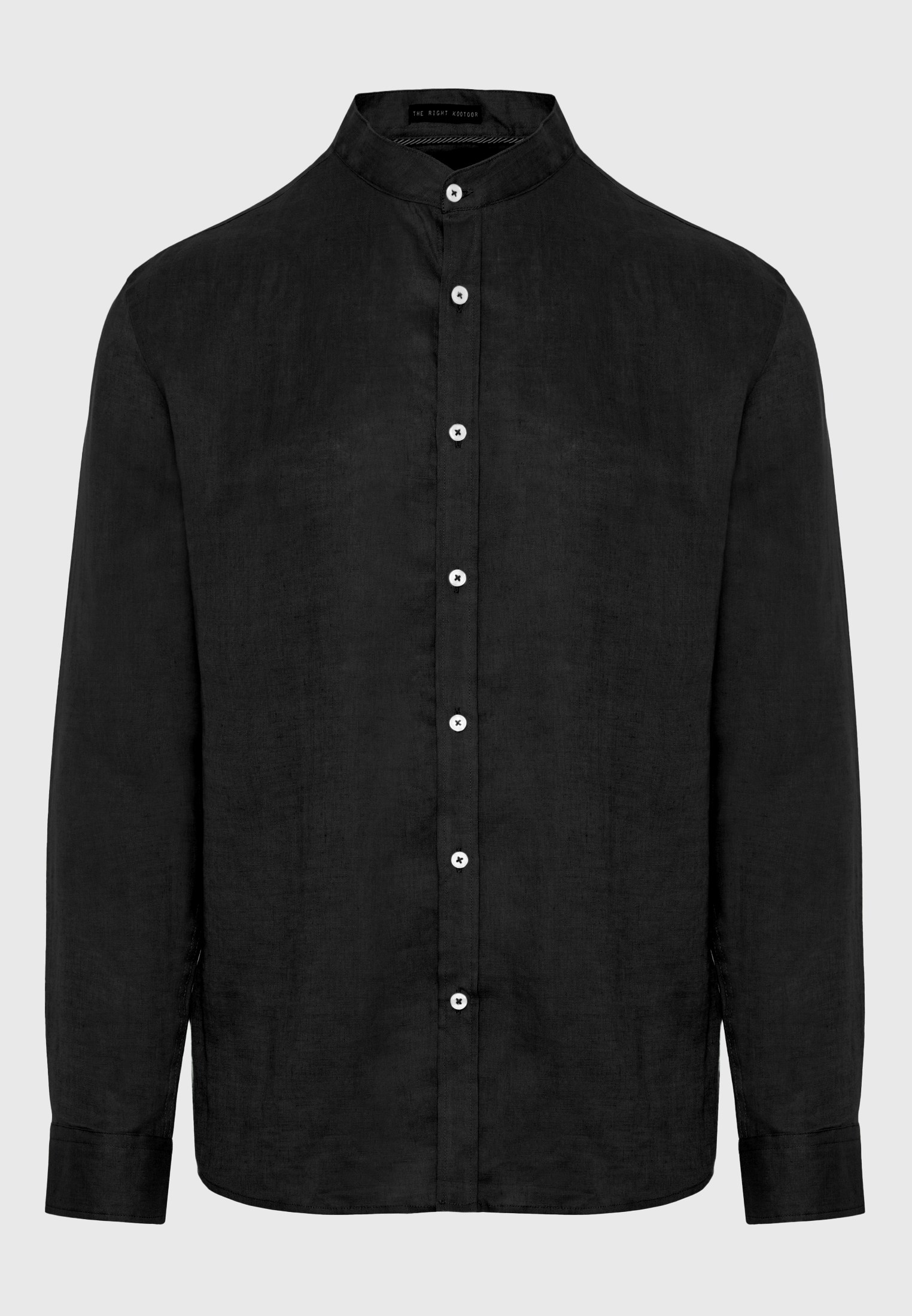 Λινό πουκάμισο με λαιμό mao φωτογραφία