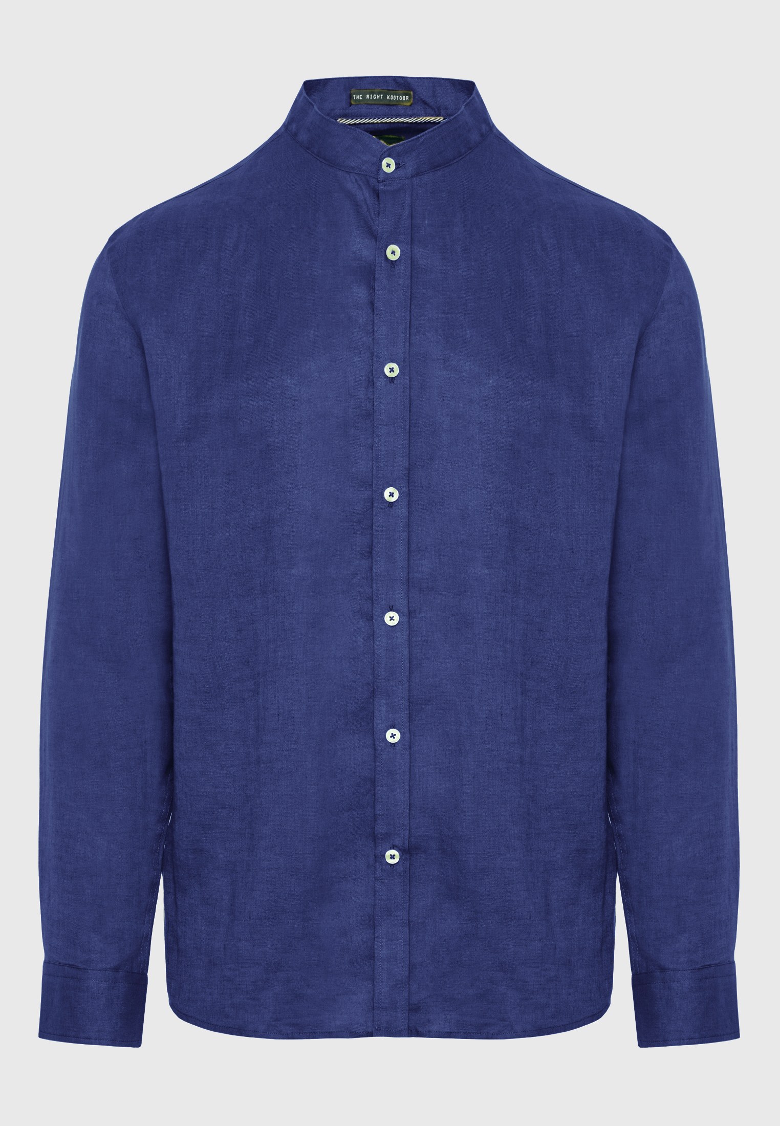 Λινό πουκάμισο με λαιμό mao φωτογραφία