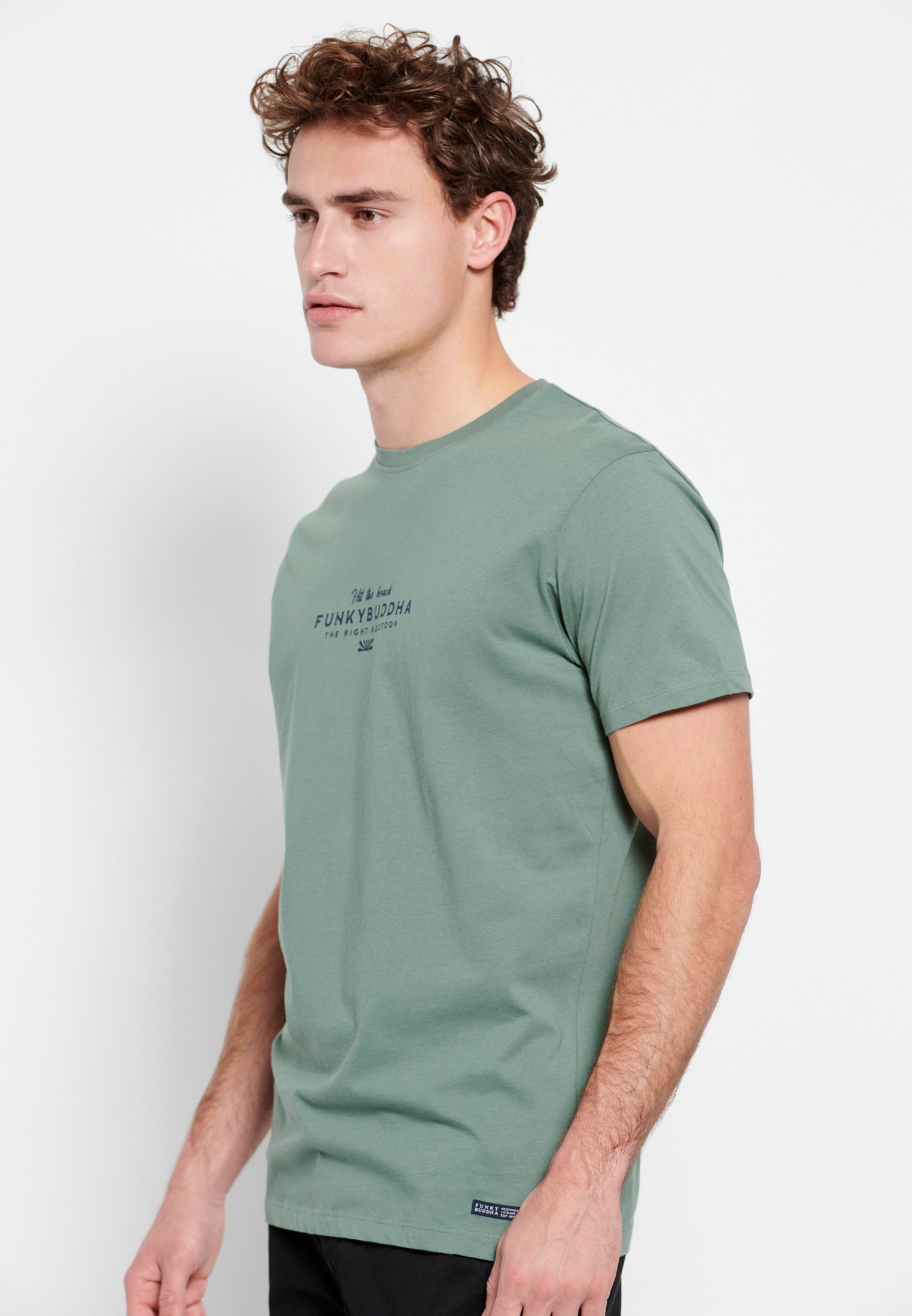 T-shirt με Funky Buddha τύπωμα στο στήθος φωτογραφία