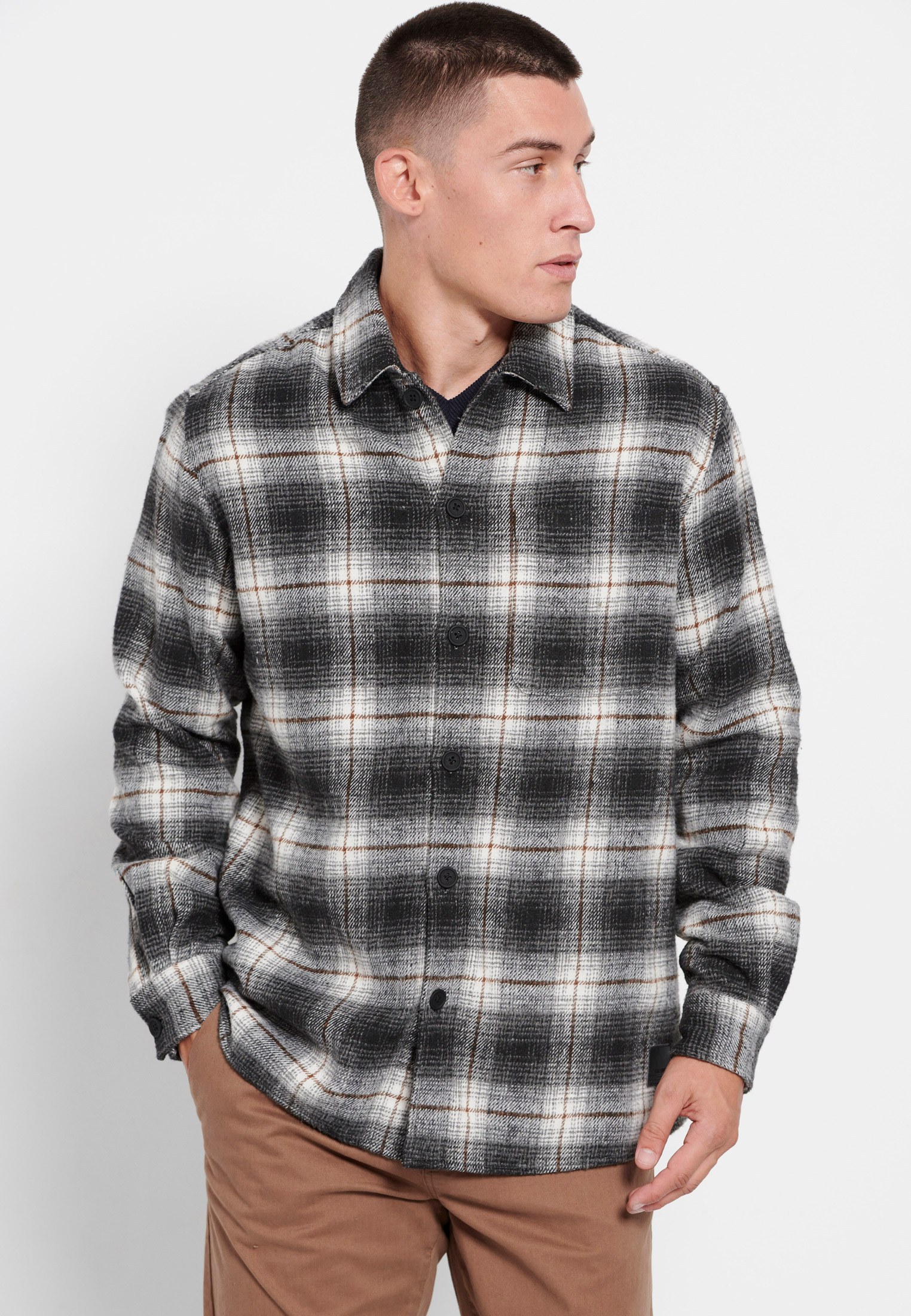c*x様 最終価格 FEAR OF GOD PLAID FLANNELSHIRT Oversized fit plaid overshirt shirt FBM008-080-05_ANTHRACITE