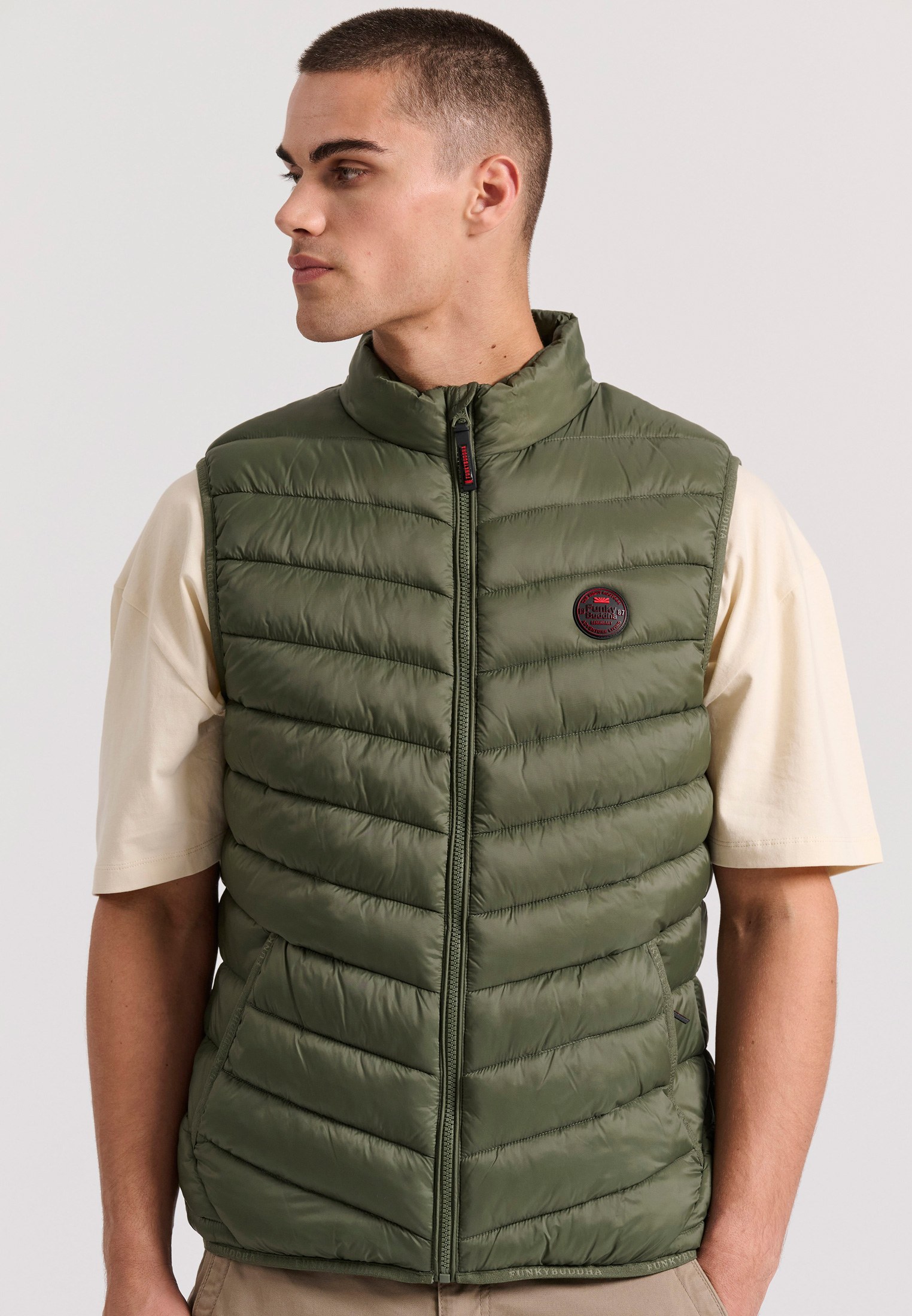 Men's Vests Funky Buddha Khaki