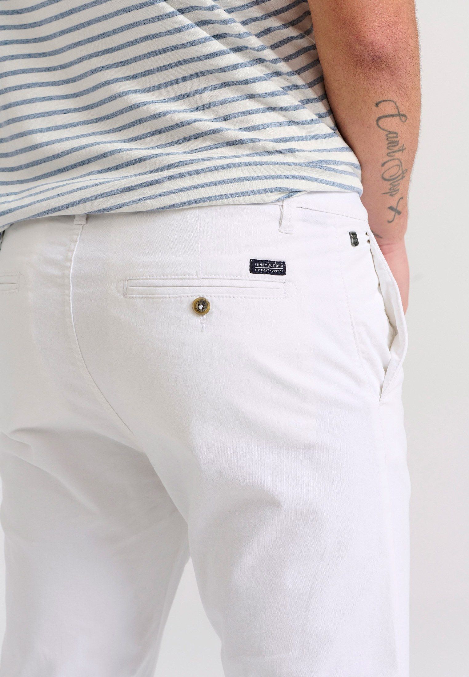 Men's Trousers Funky Buddha White