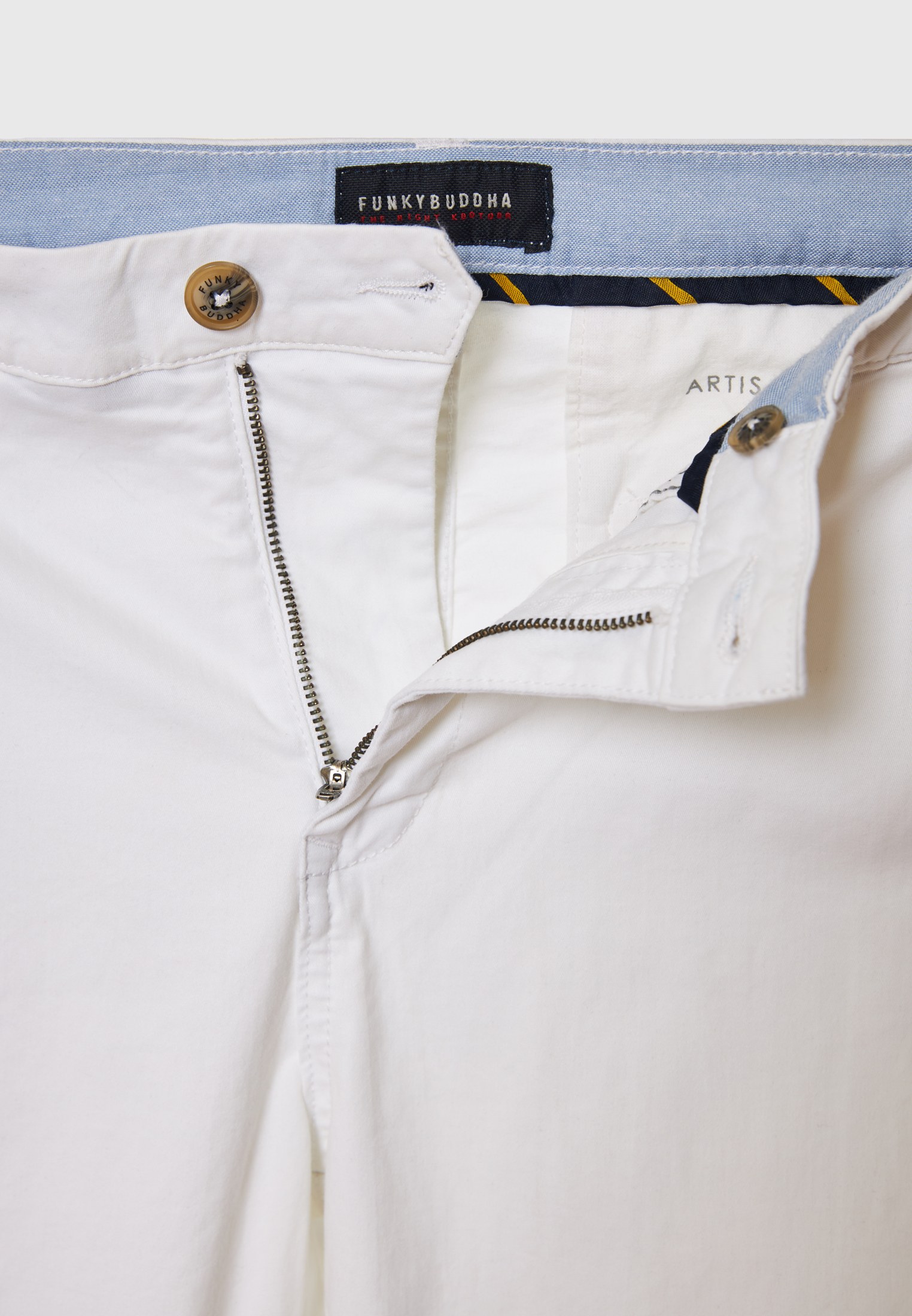 Men's Trousers Funky Buddha White