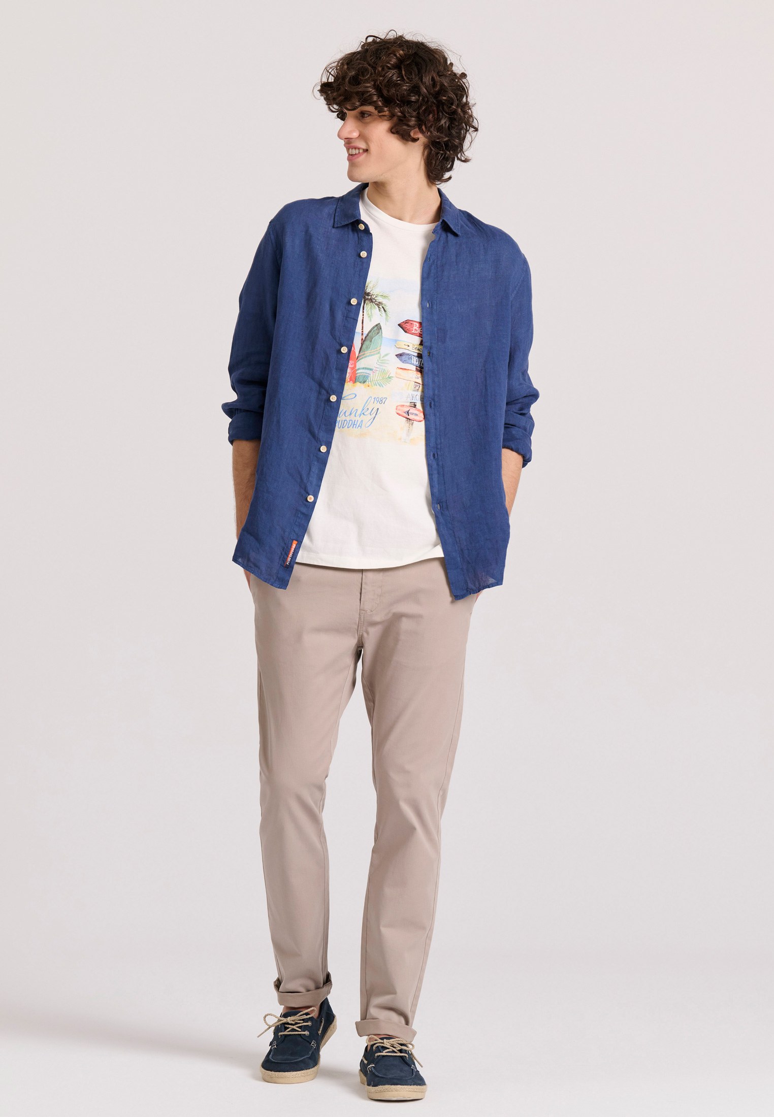 Men's Shirts Funky Buddha Navy