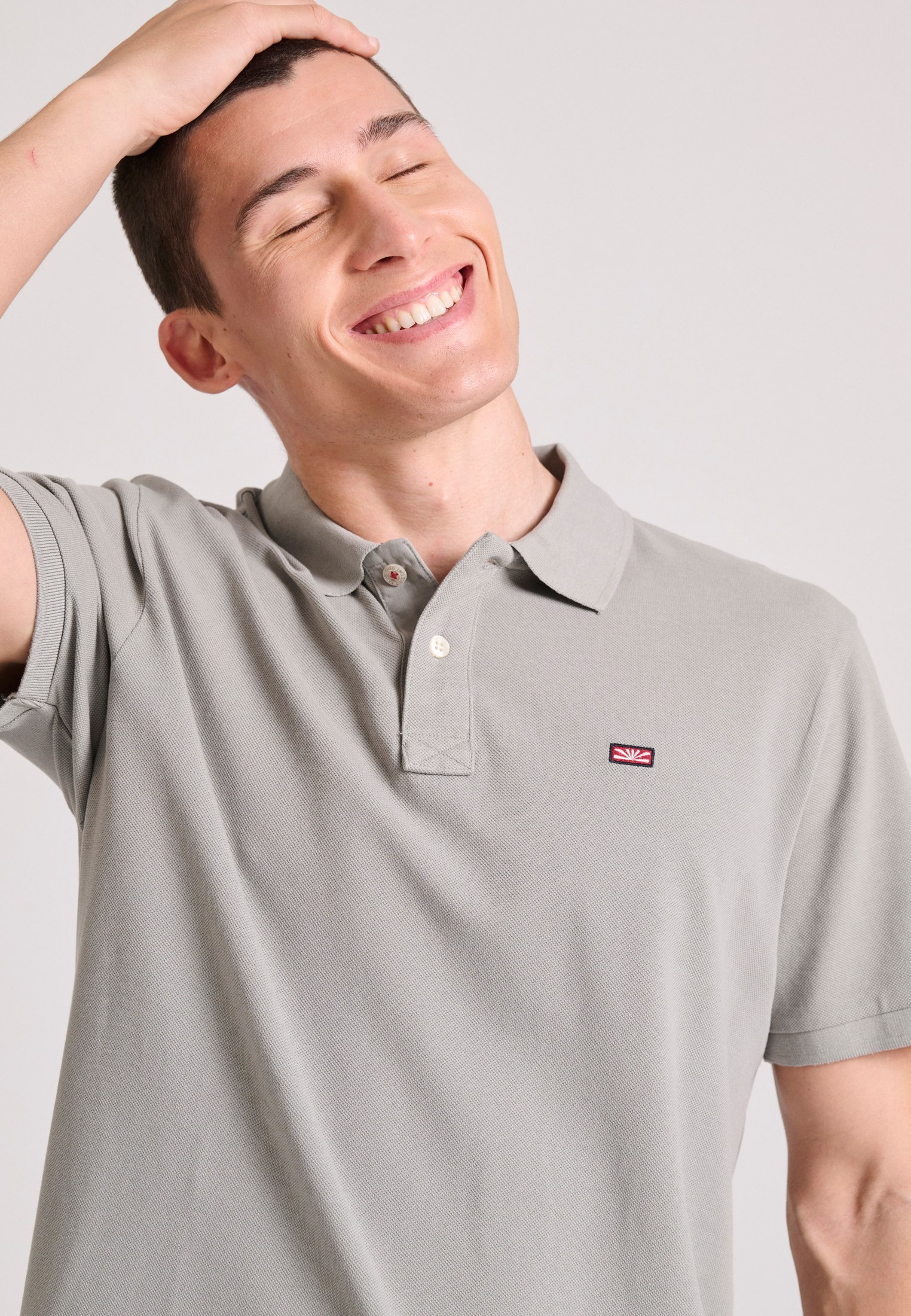 Men's Polo Shirts Funky Buddha Gray