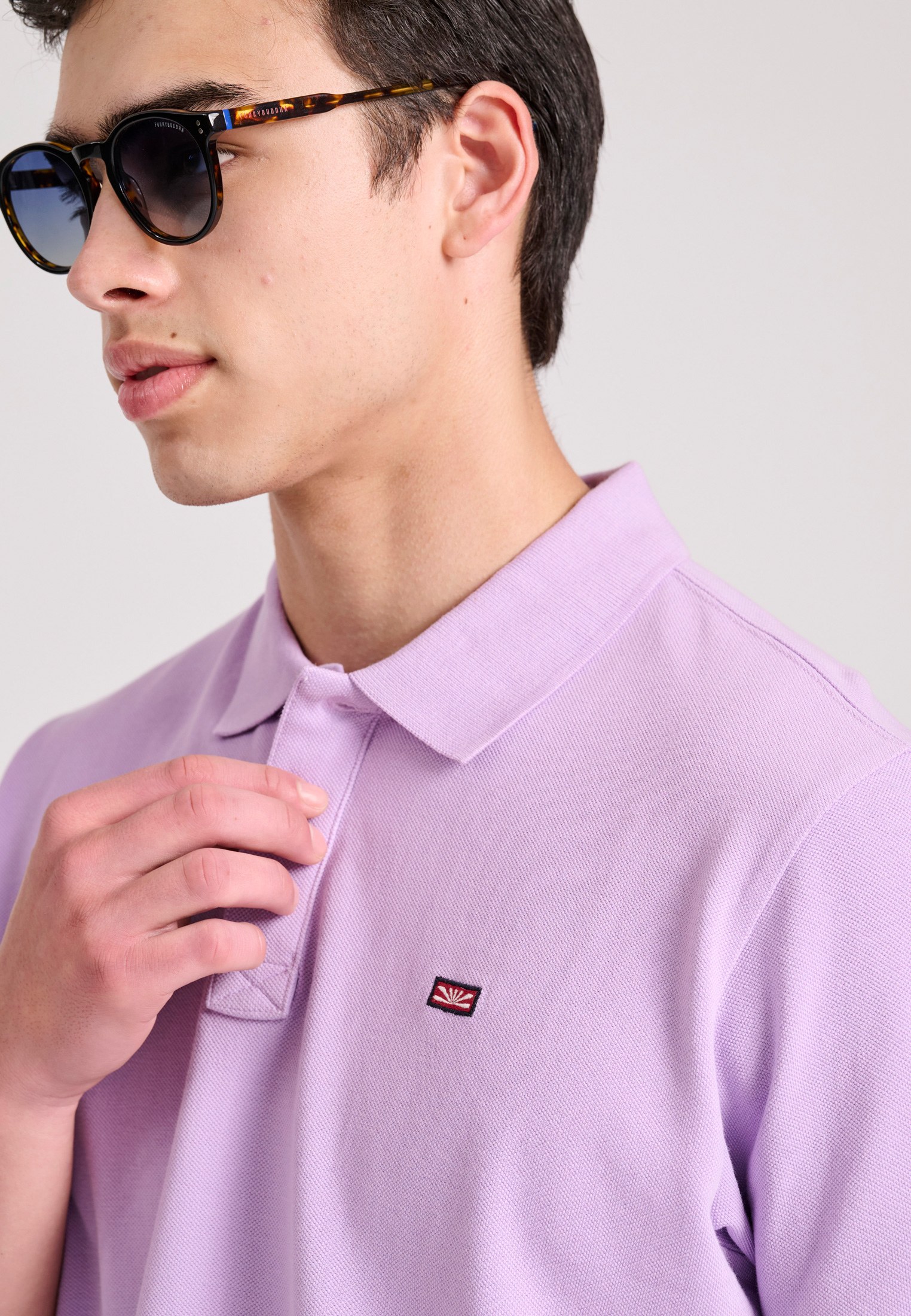 Men's Polo Shirts Funky Buddha Purple