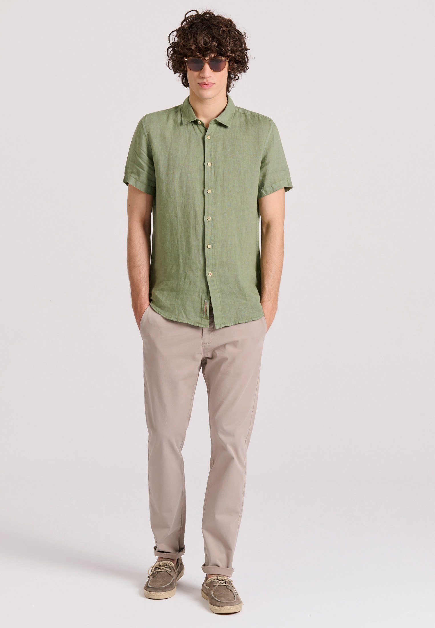 Men's Shirts Funky Buddha Khaki