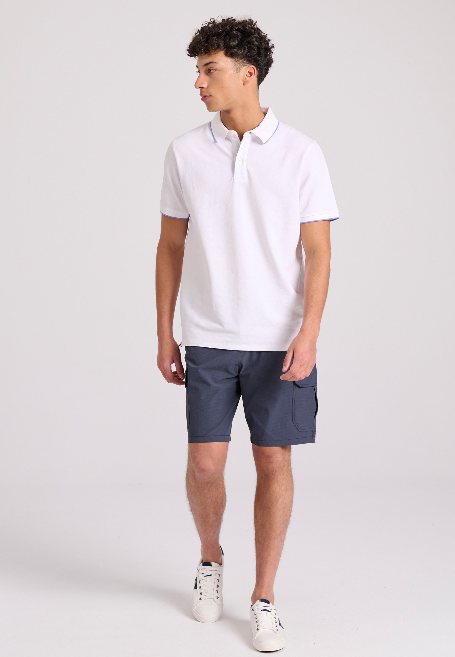 Men's Polo Shirts Funky Buddha White