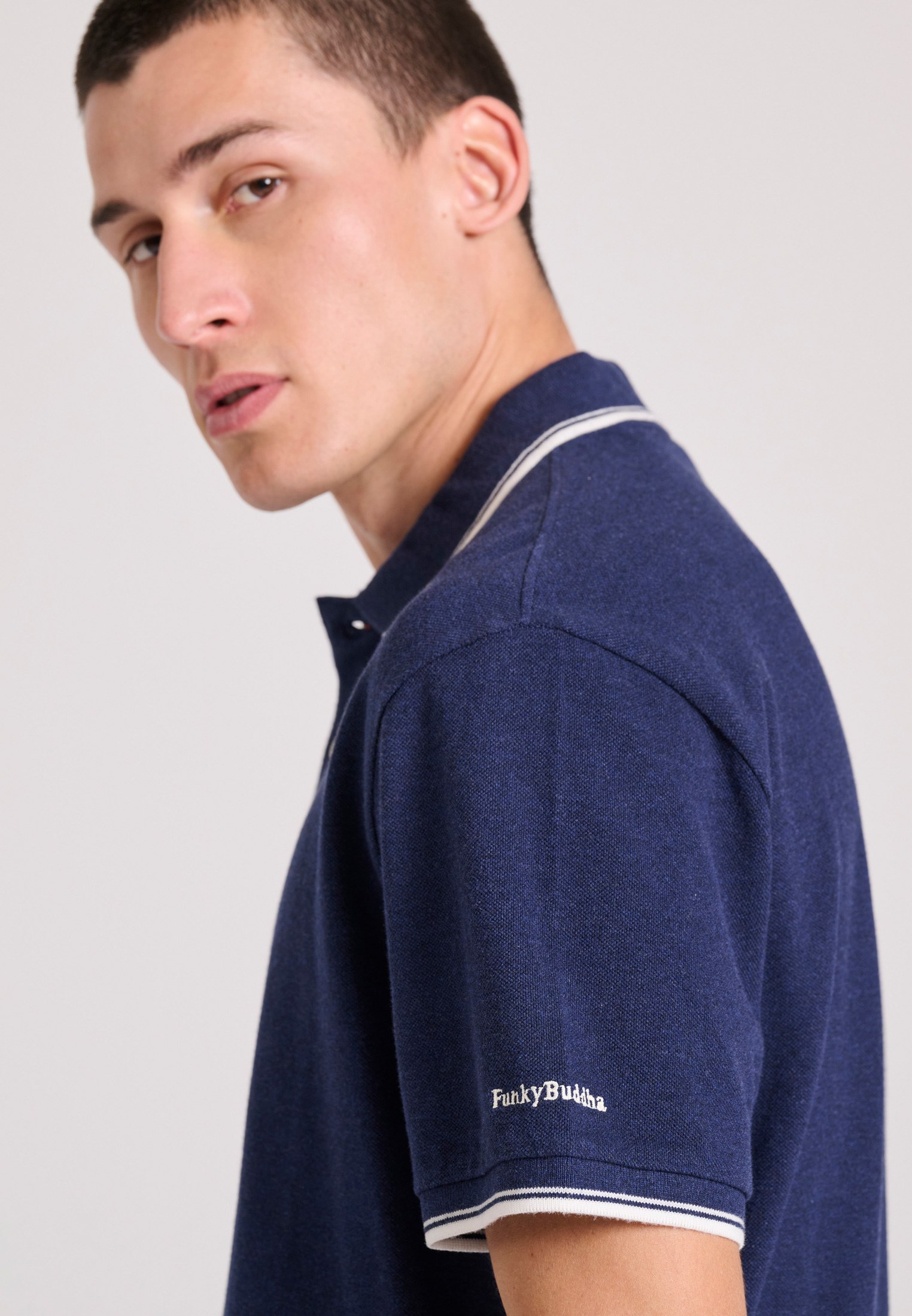 Men's Polo Shirts Funky Buddha Navy