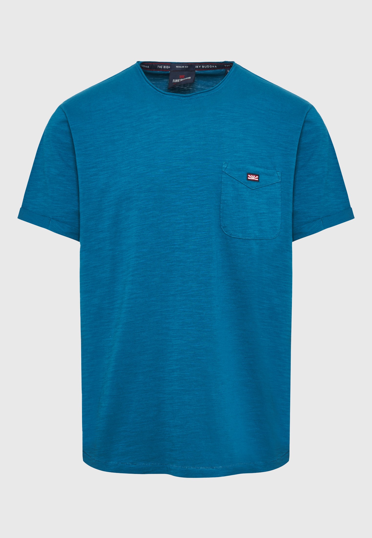 Βαμβακερό t-shirt με τσέπη στο στήθος