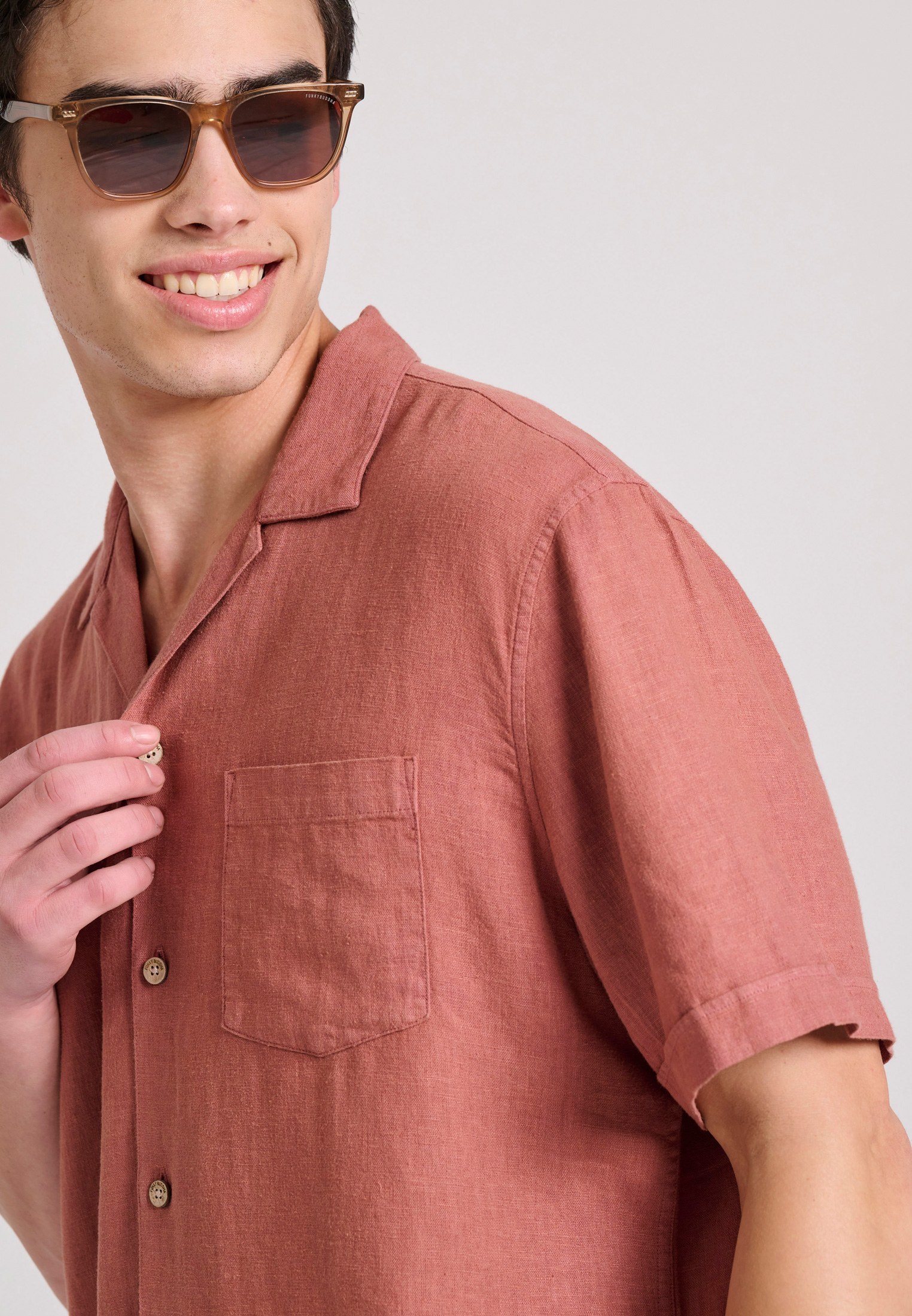 Men's Shirts Funky Buddha Orange