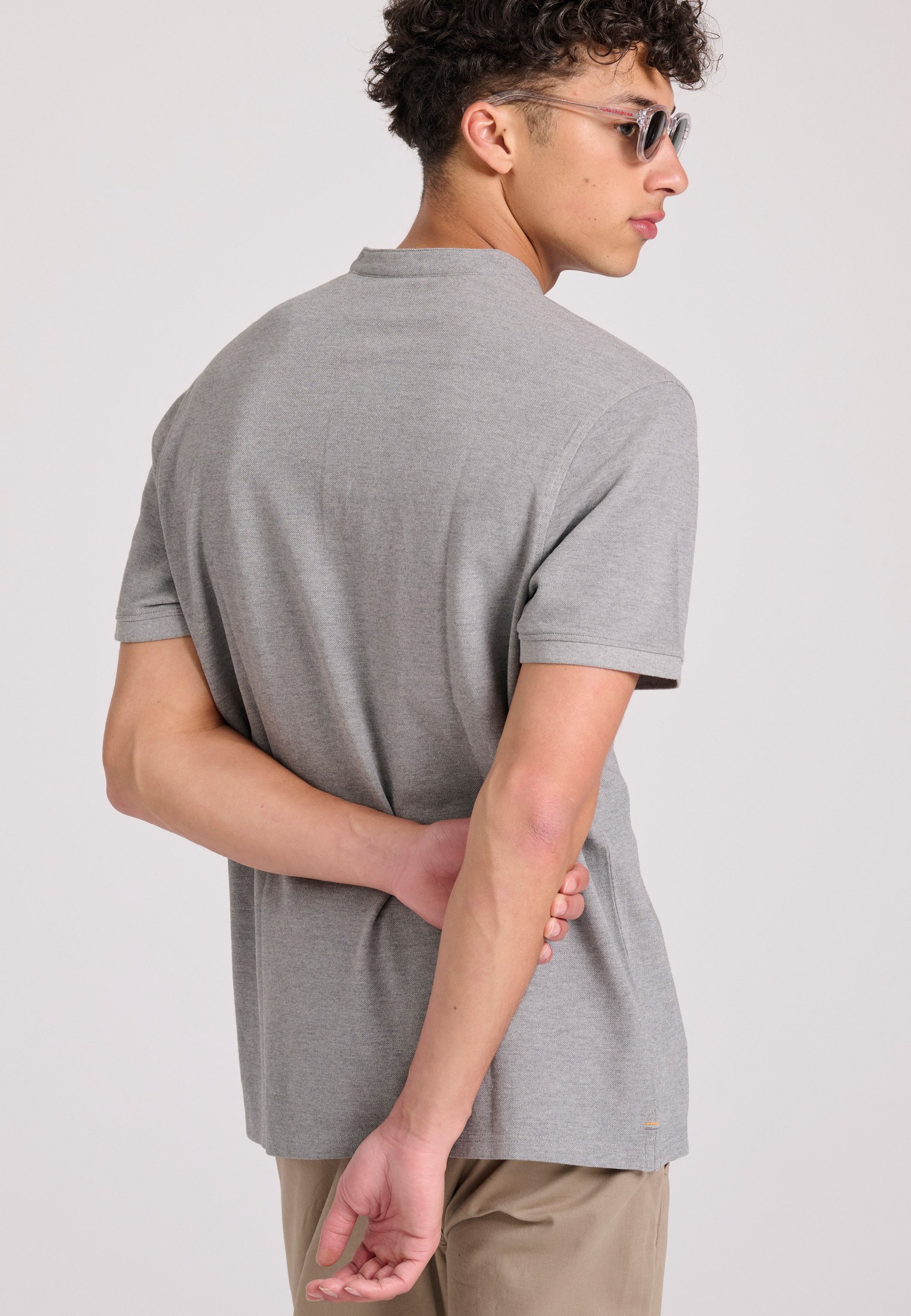 Men's Polo Shirts Funky Buddha Gray