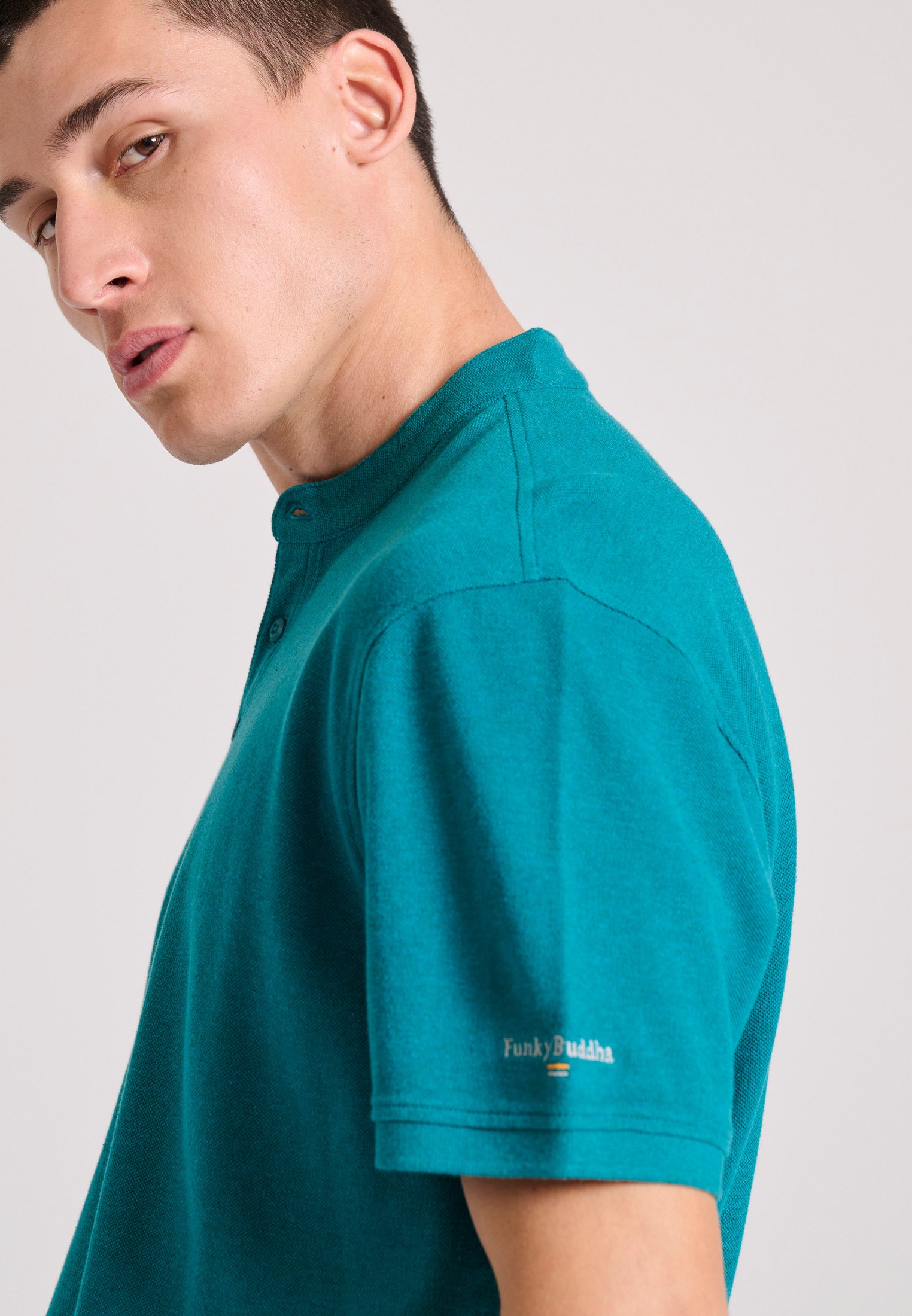 Men's Polo Shirts Funky Buddha Blue