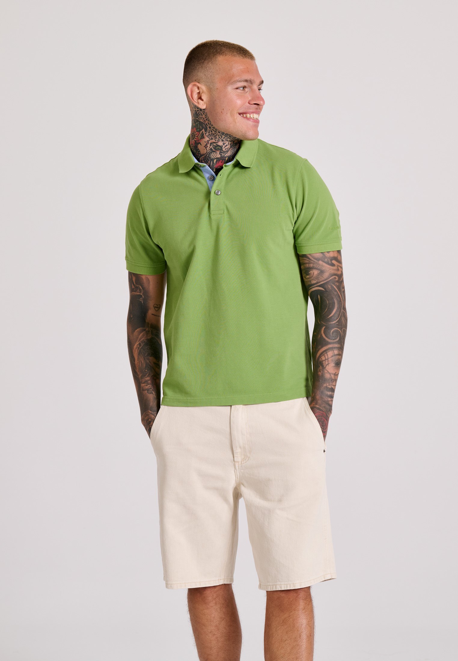 Men's Polo Shirts Funky Buddha Green