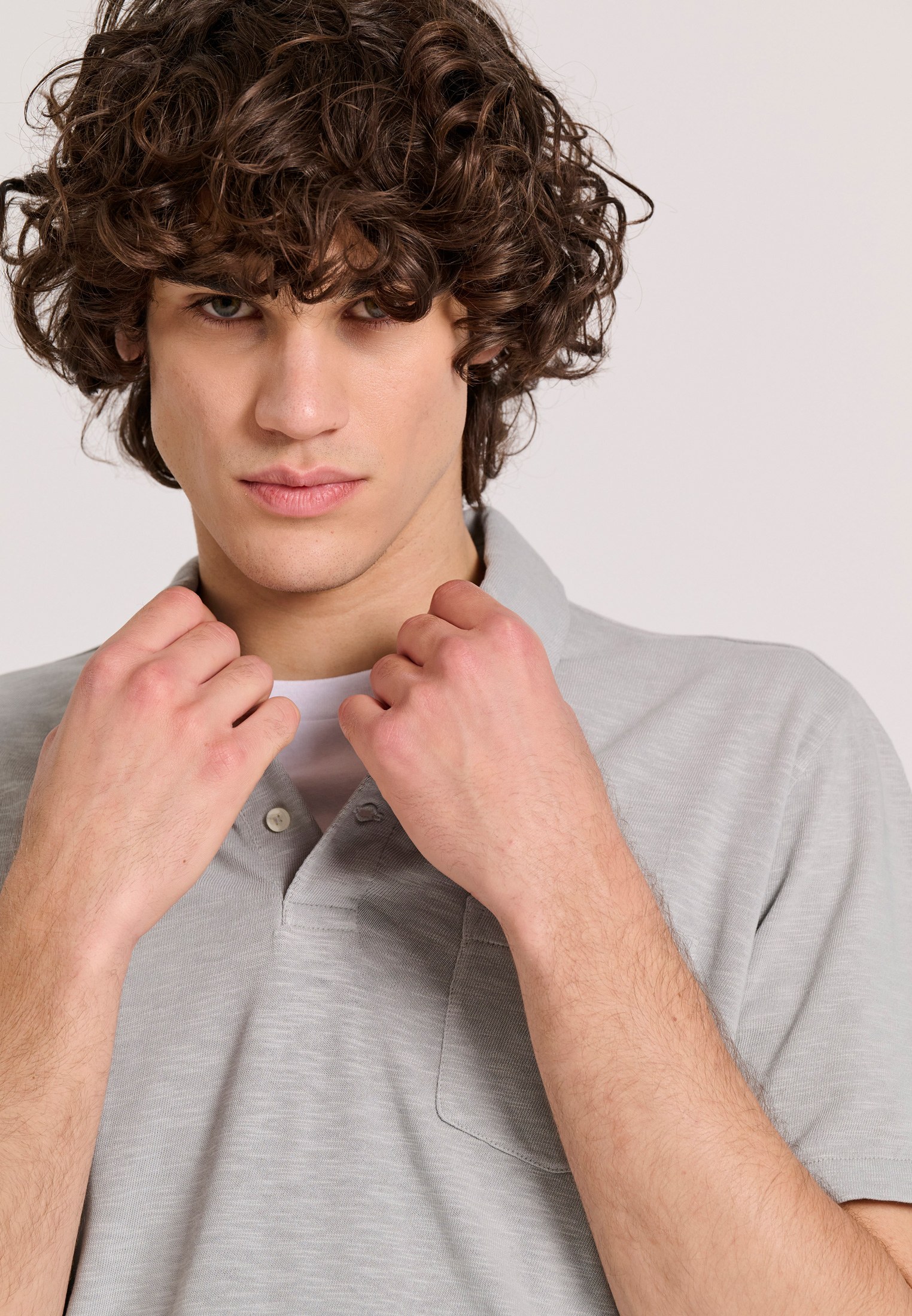 Men's Polo Shirts Funky Buddha Gray