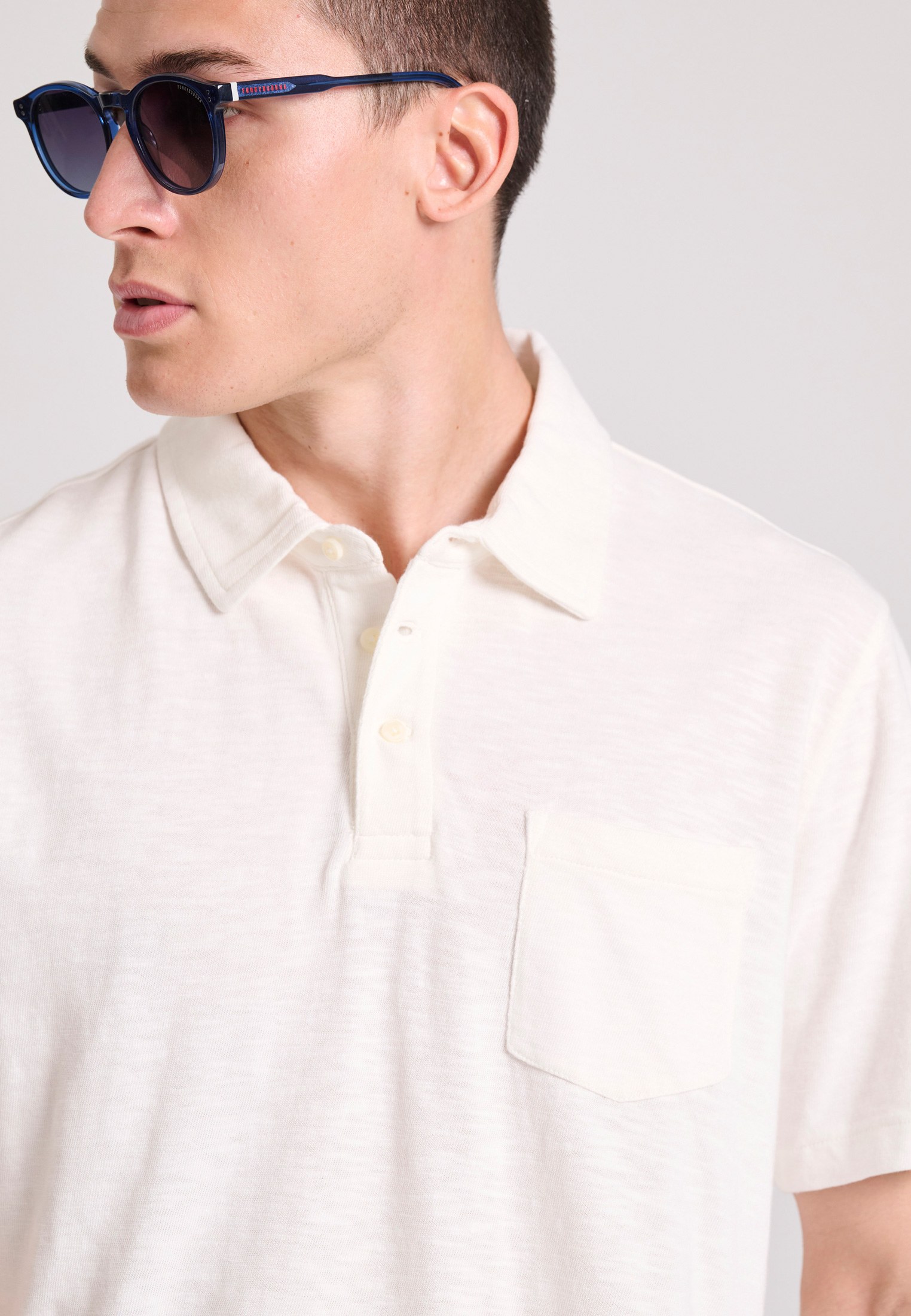 Men's Polo Shirts Funky Buddha White