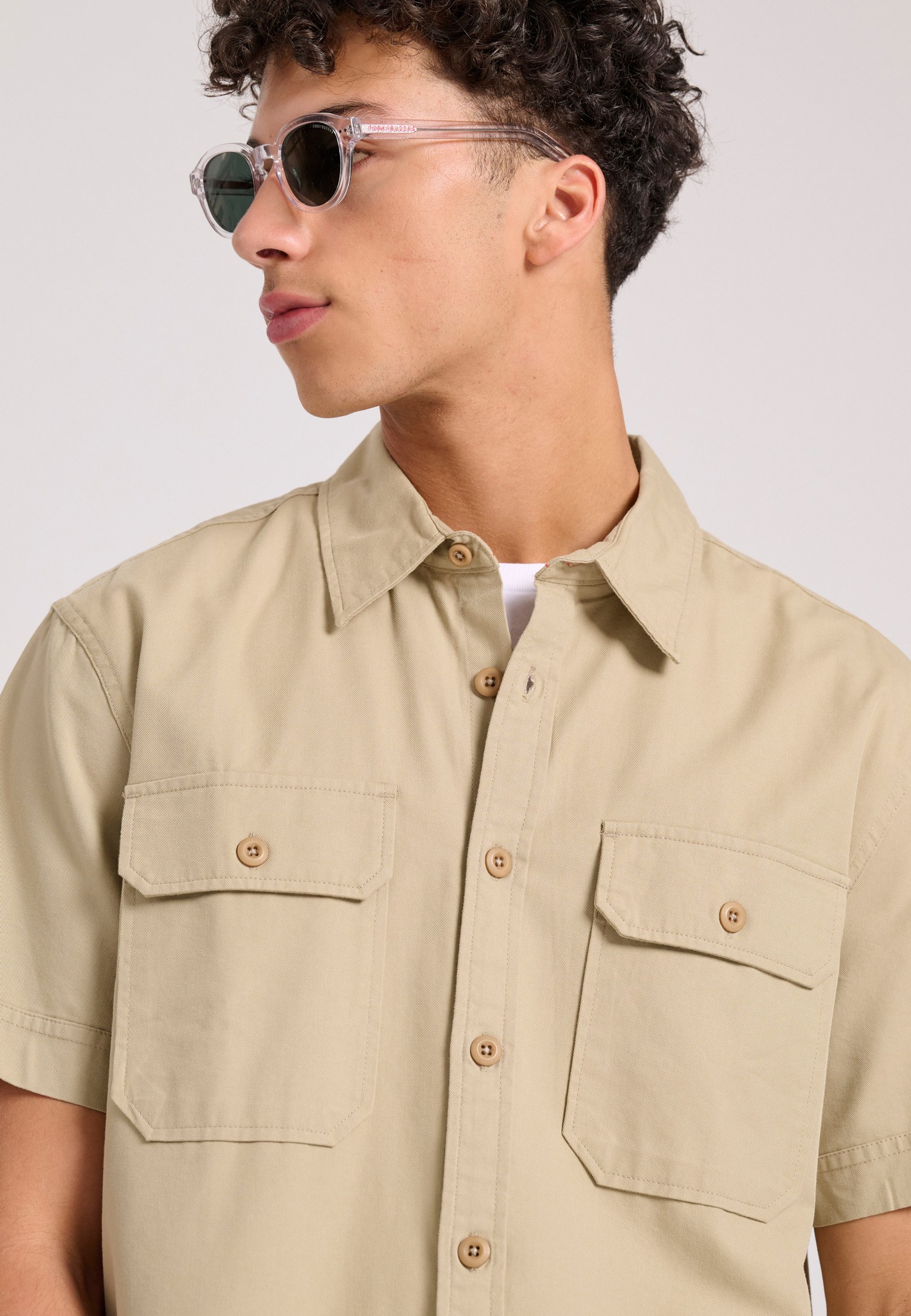 Men's Shirts Funky Buddha Beige