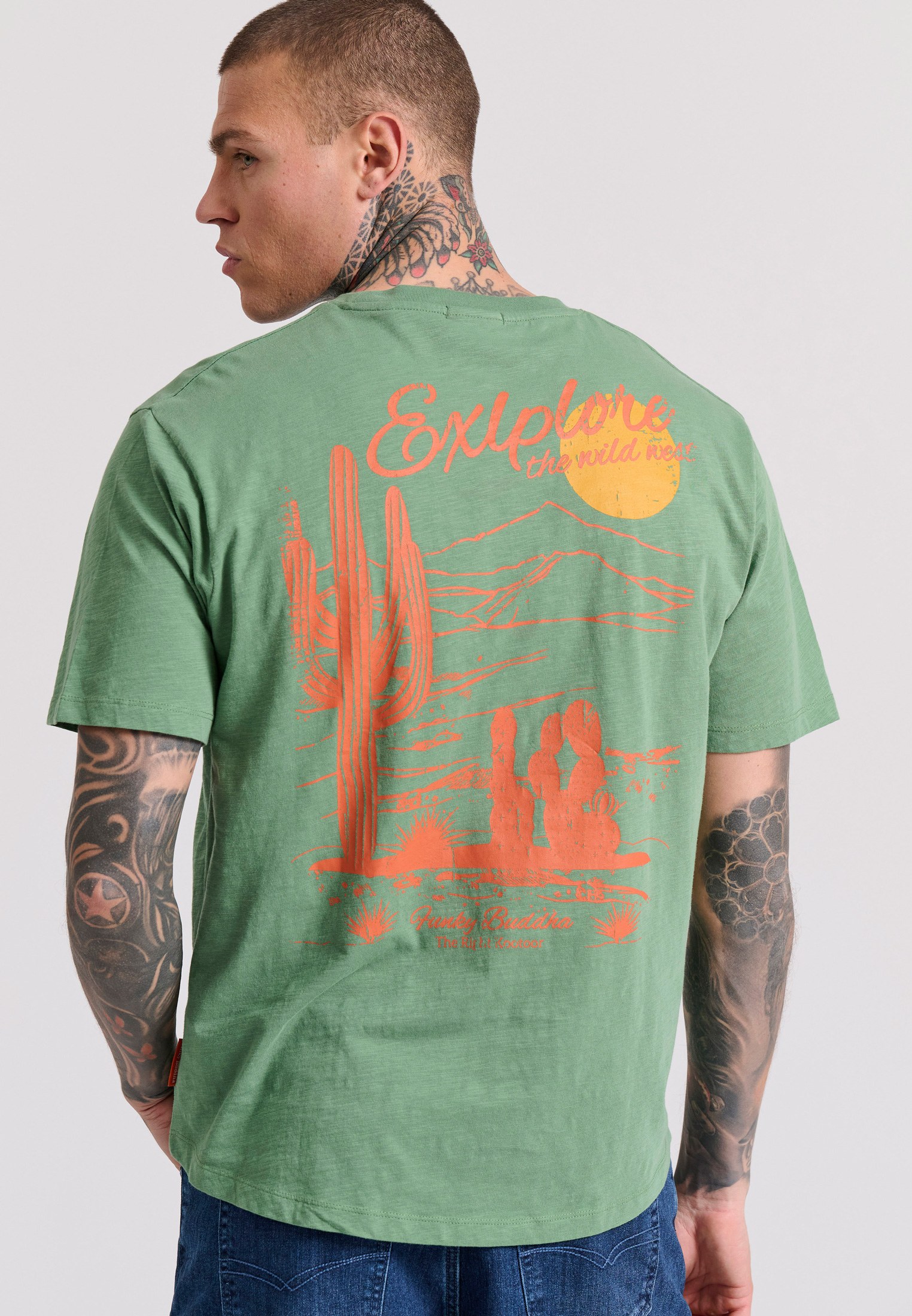 Relaxed fit t-shirt με τύπωμα στην πλάτη