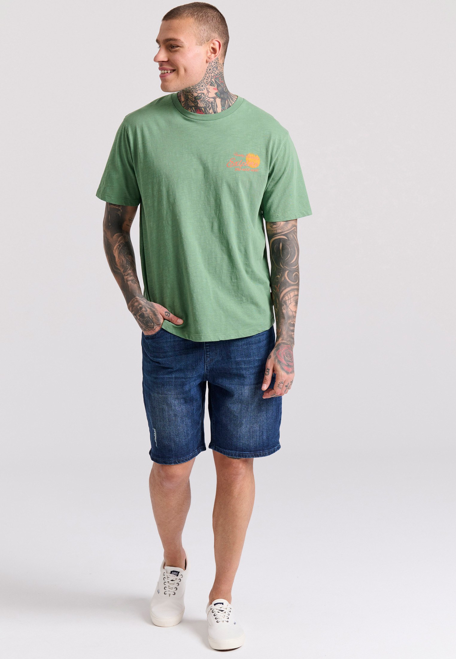 Relaxed fit t-shirt με τύπωμα στην πλάτη