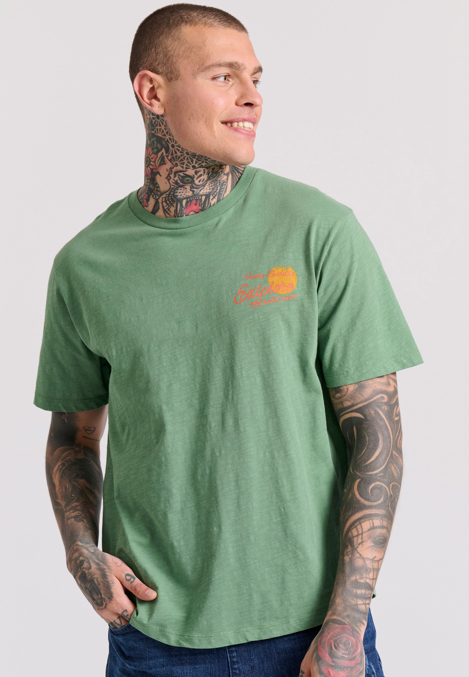 Relaxed fit t-shirt με τύπωμα στην πλάτη