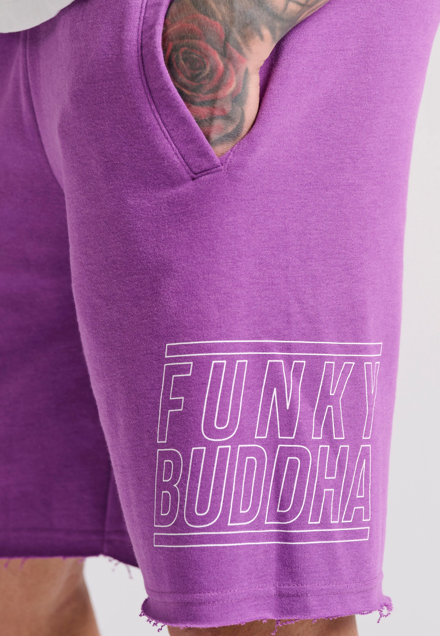Wide leg fit αθλητική βερμούδα με Funky Buddha τύπωμα
