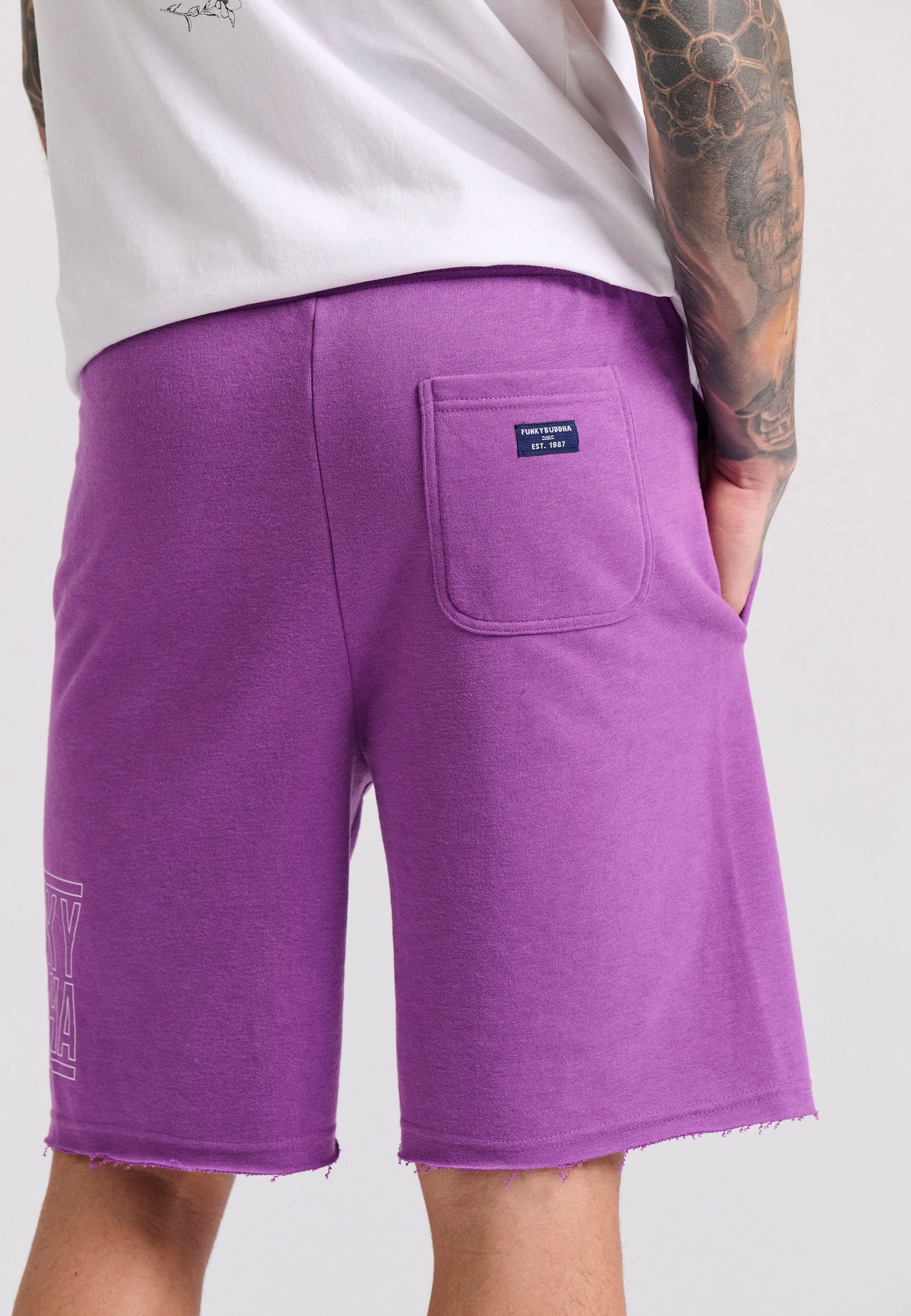 Wide leg fit αθλητική βερμούδα με Funky Buddha τύπωμα