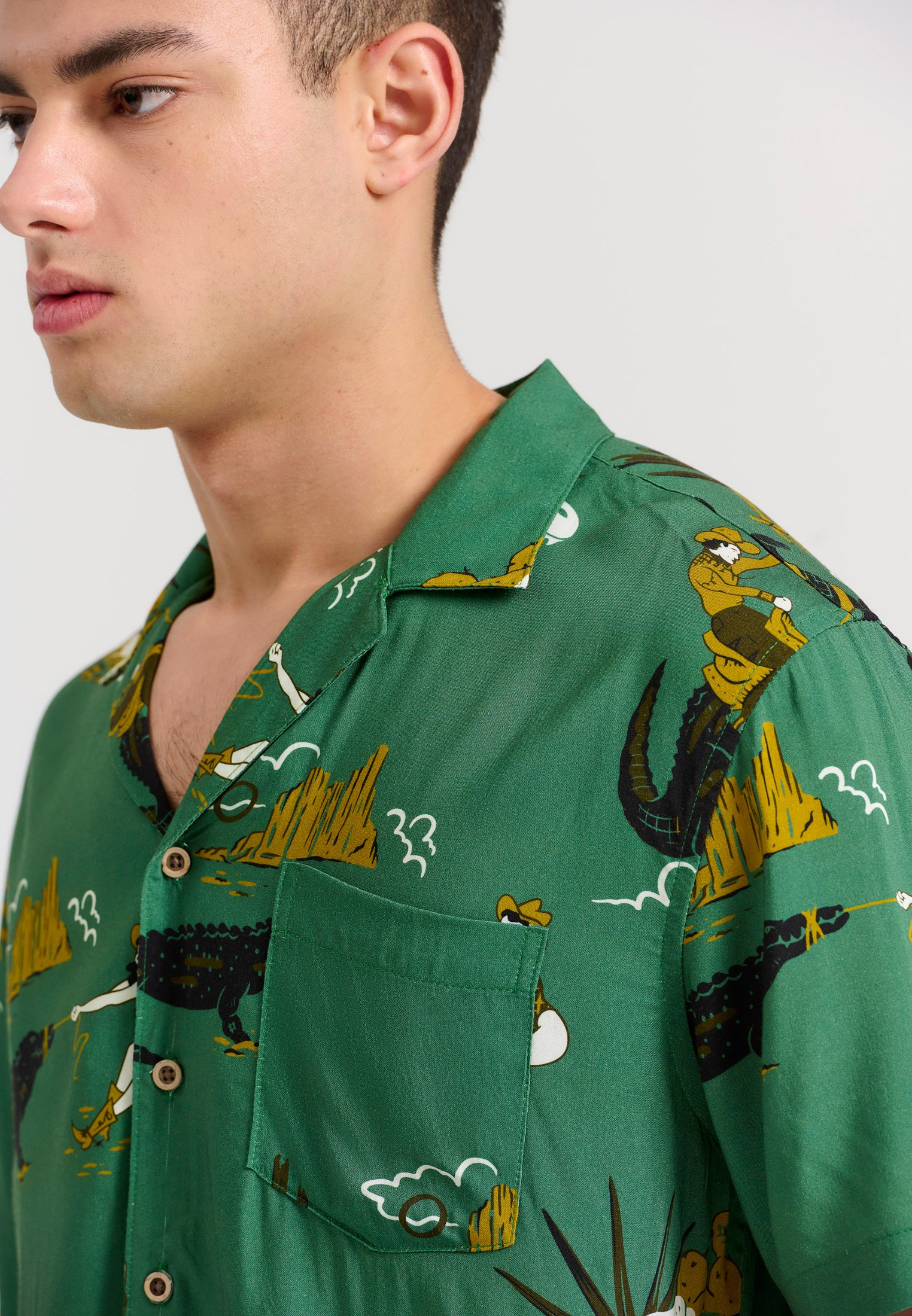 Men's Shirts Funky Buddha Green