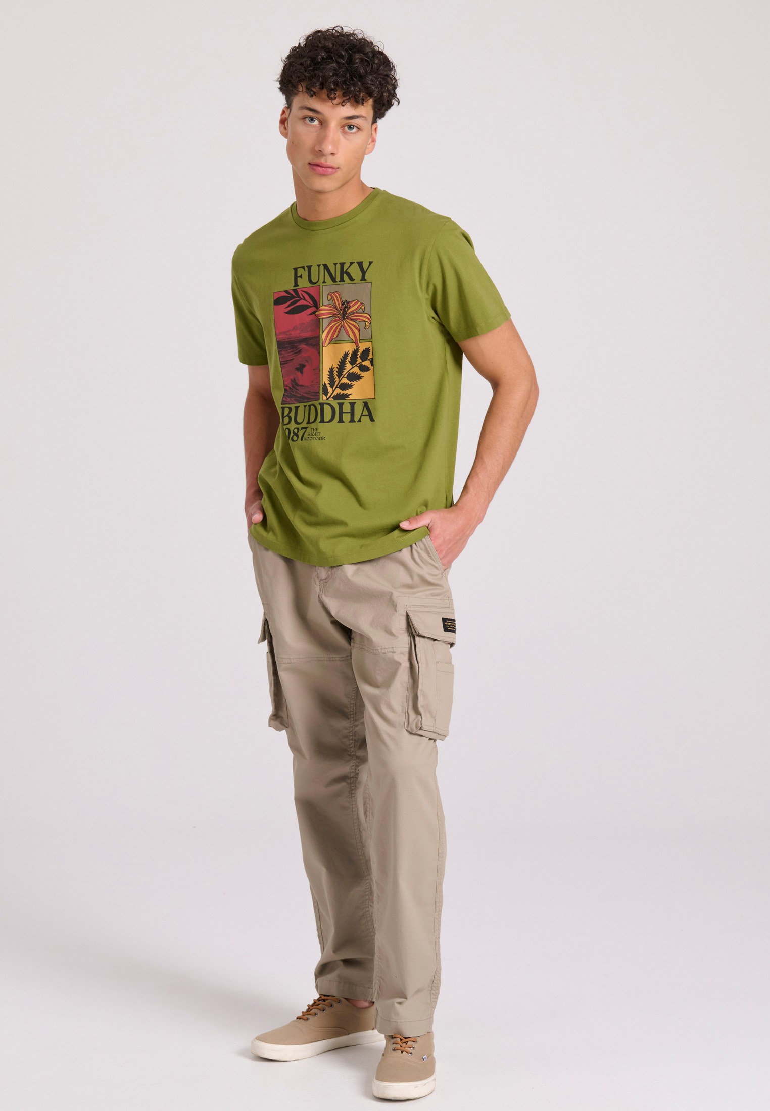 Men's Shirts Funky Buddha Green