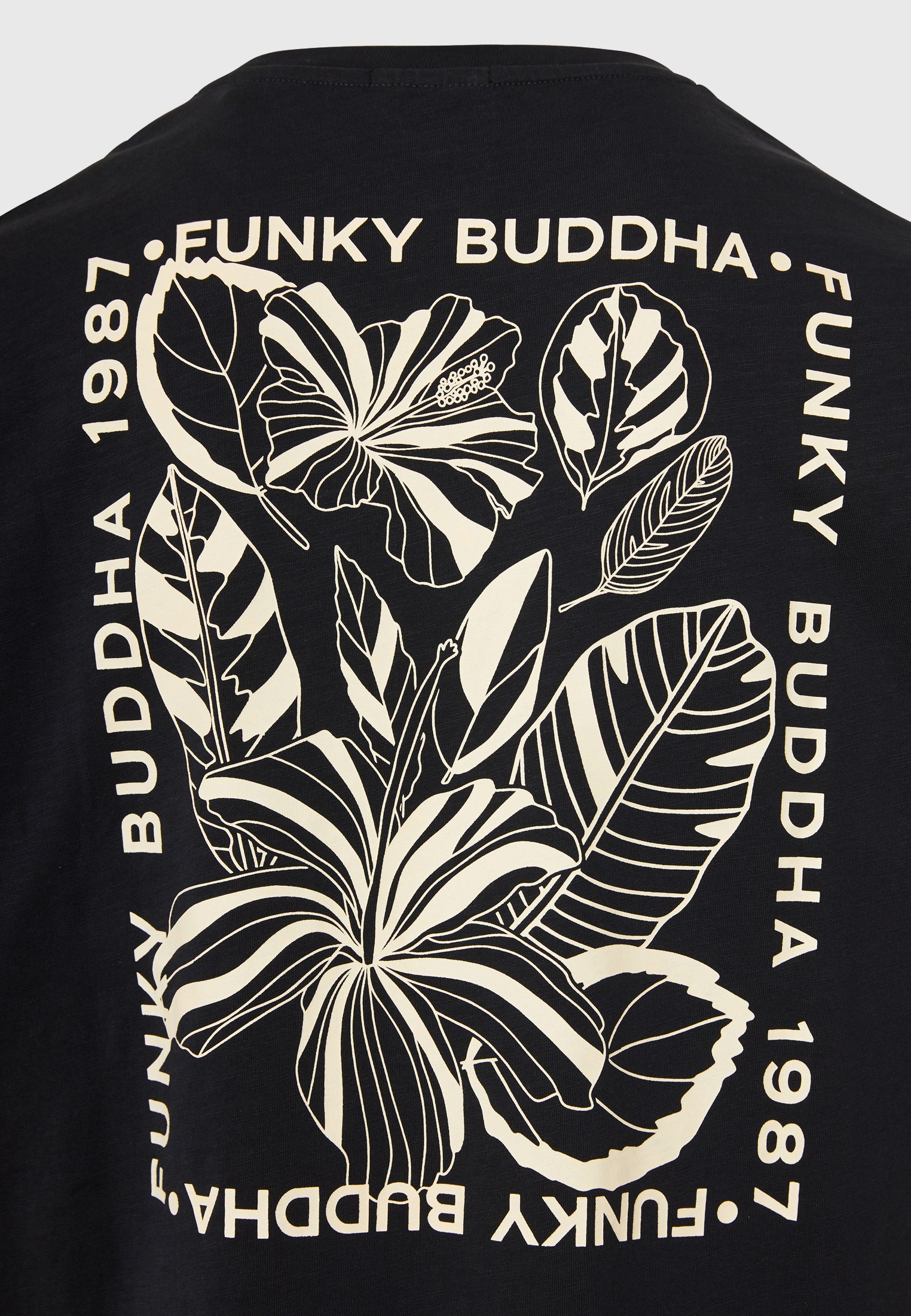 Relaxed fit t-shirt με tropical τύπωμα στην πλάτη φωτογραφία