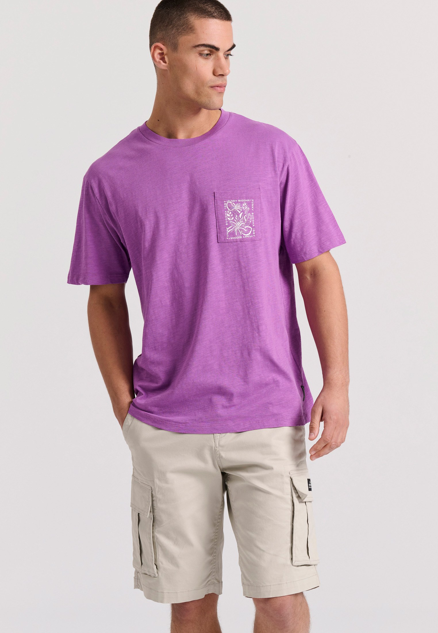 Men's Shirts Funky Buddha Purple