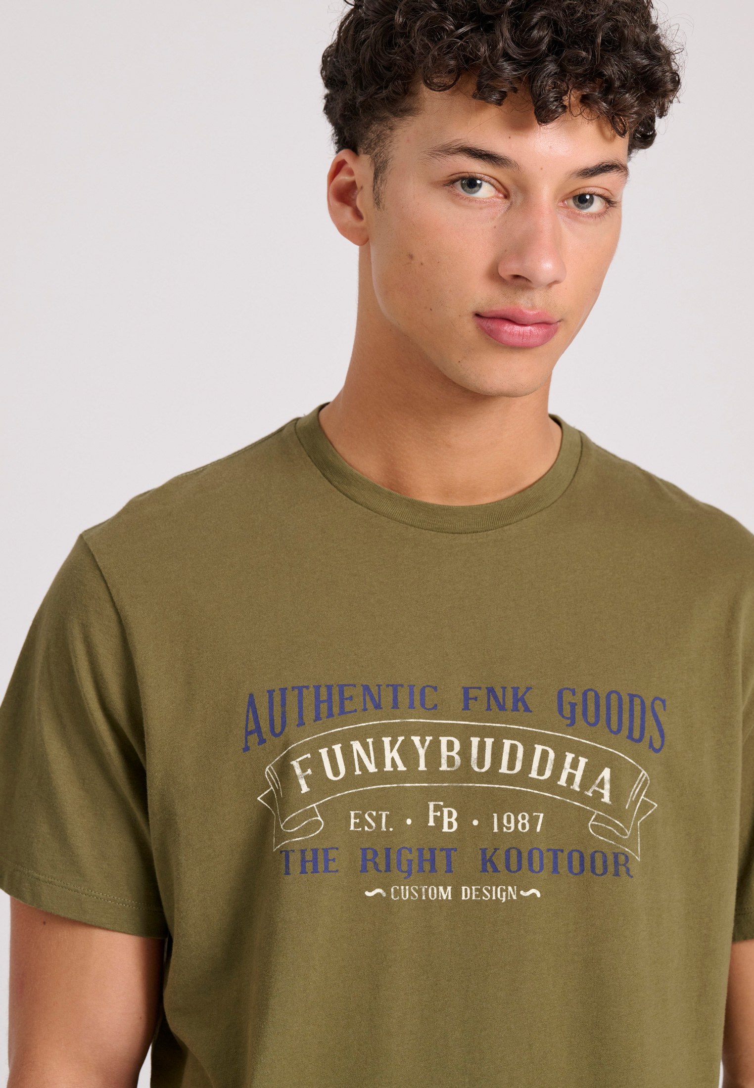 Men's Shirts Funky Buddha Khaki