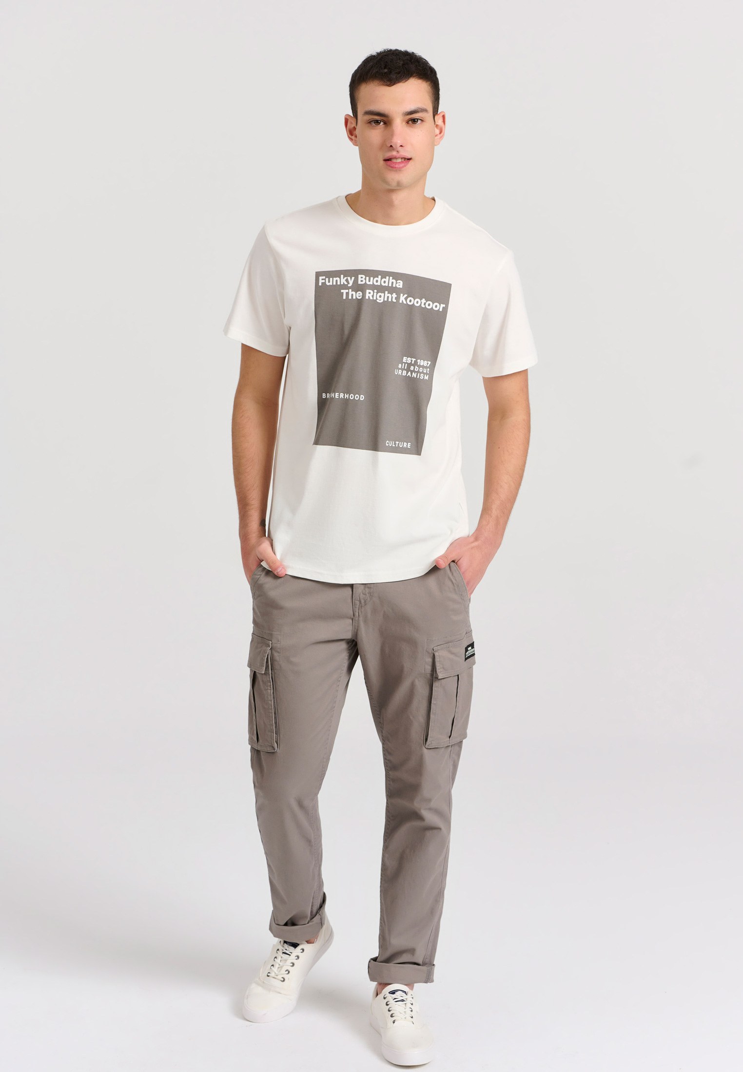 Men's Shirts Funky Buddha White