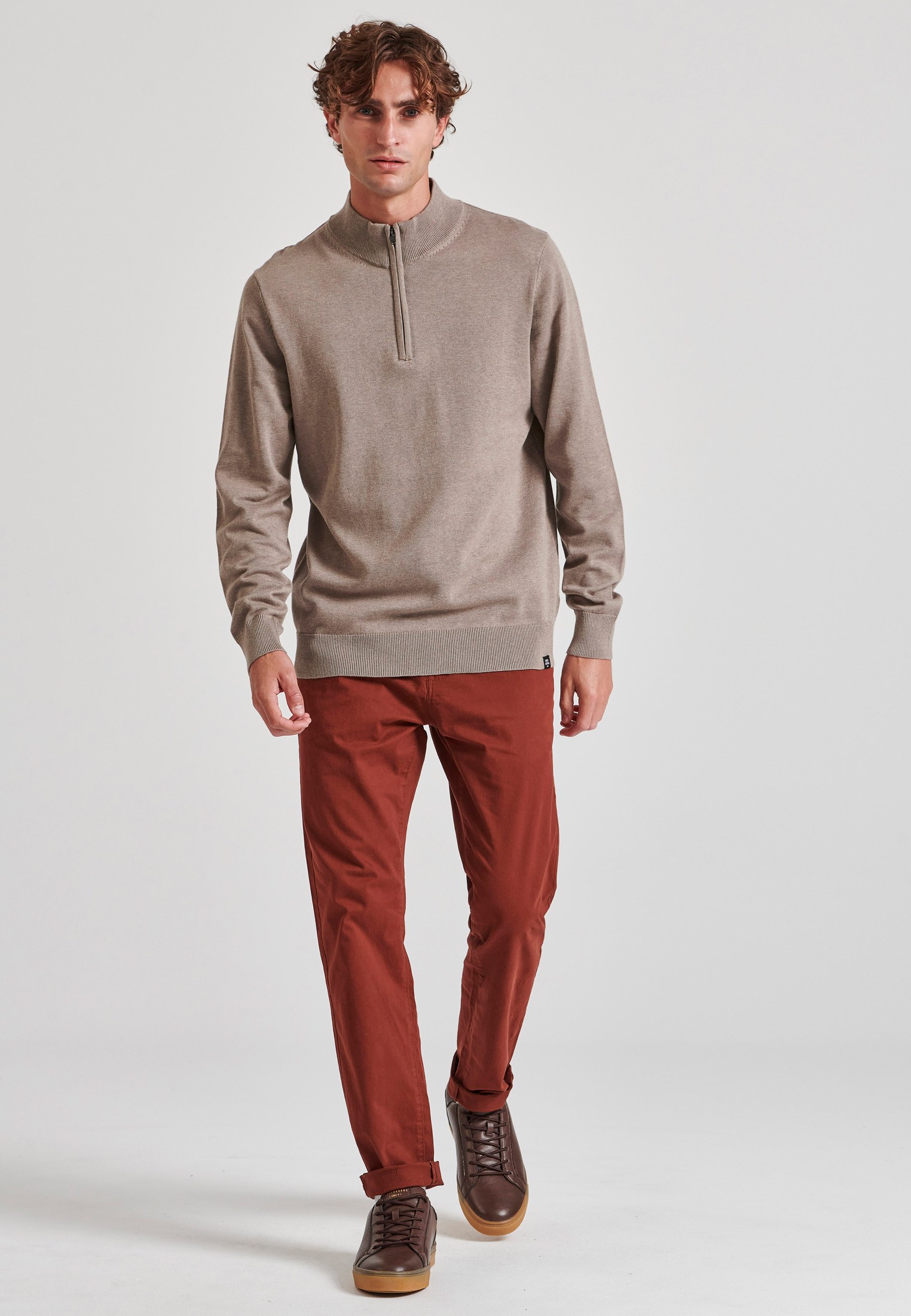 Ανδρικό half-zip πλεκτό πουλόβερ φωτογραφία