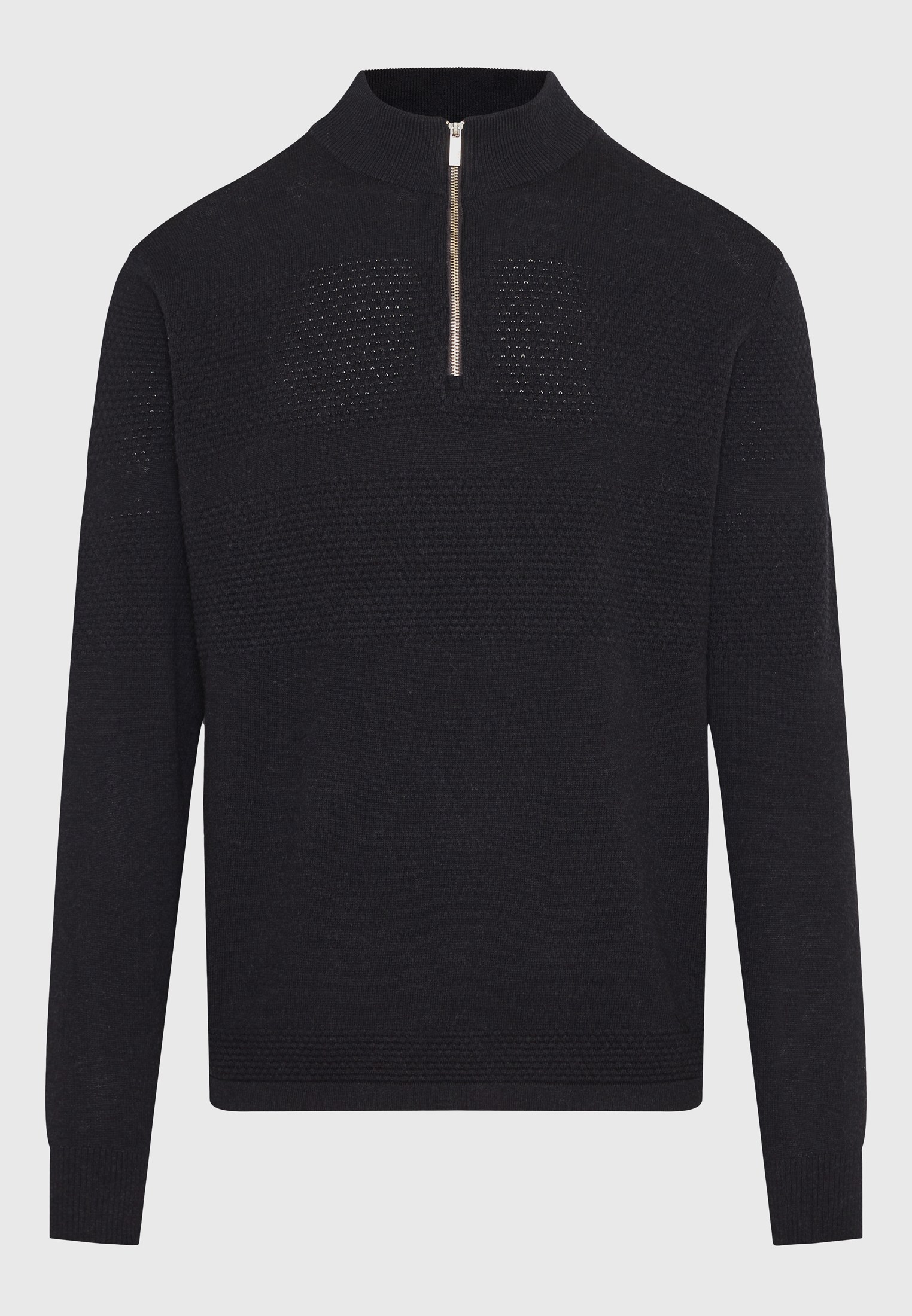 Half-zip πλεκτή μπλούζα με waffle weaving pattern φωτογραφία