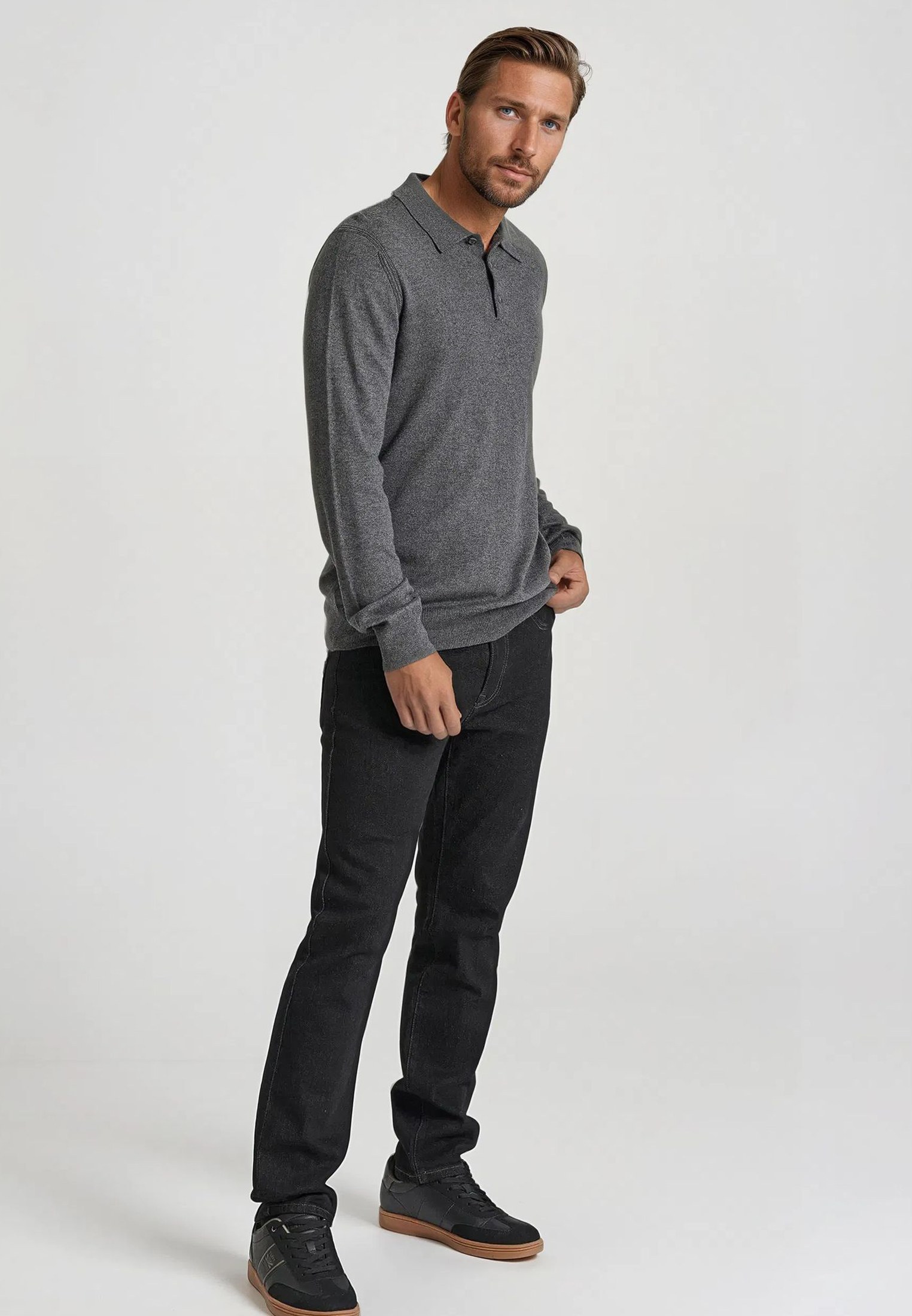 Men's Polo Shirts Funky Buddha Gray