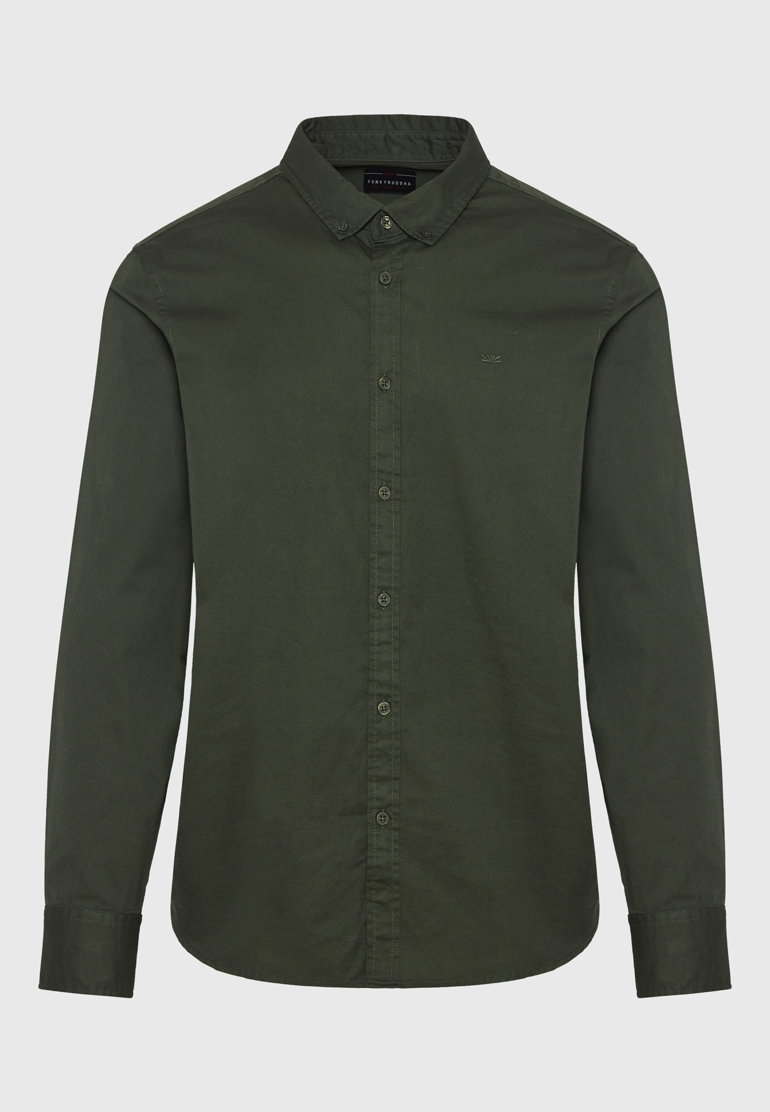 Ανδρικό garment dyed twill πουκάμισο φωτογραφία