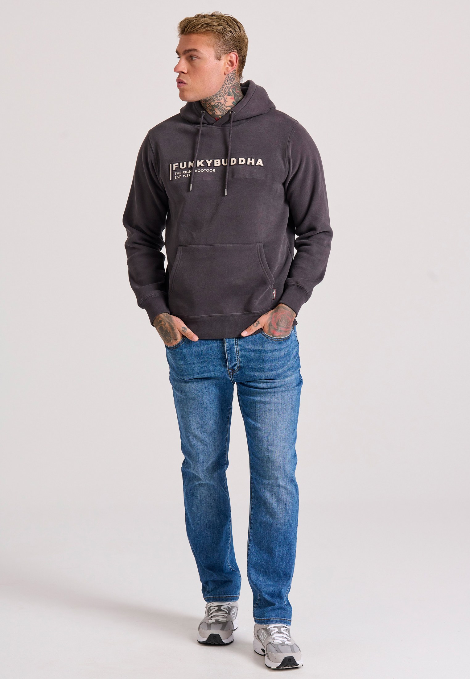 Men's Hoodies & Sweatshirts Funky Buddha Gray