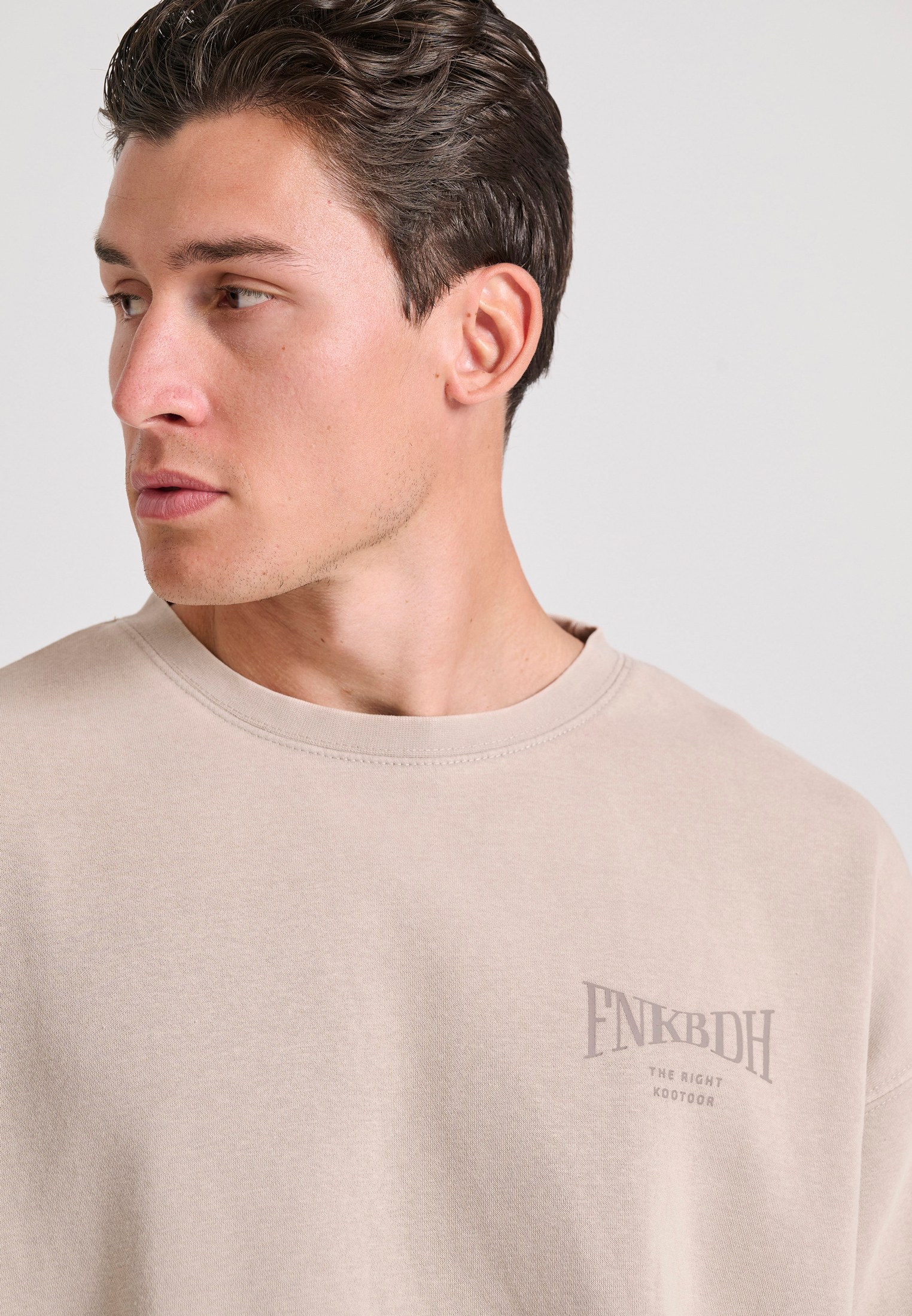 Oversized garment dyed φούτερ με τύπωμα στην πλάτη φωτογραφία