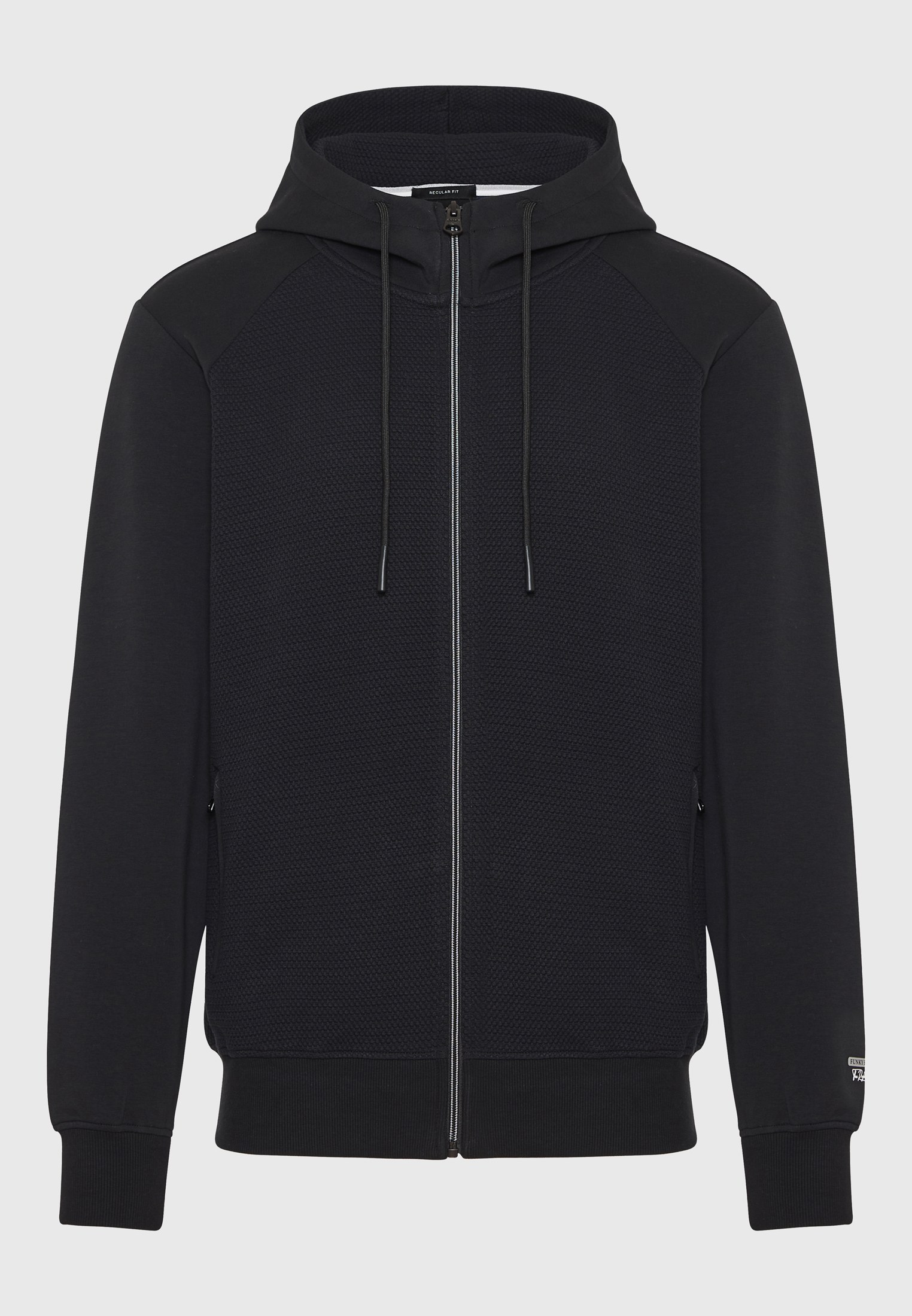 Ανδρική ζακέτα φούτερ με wafle weaving φωτογραφία