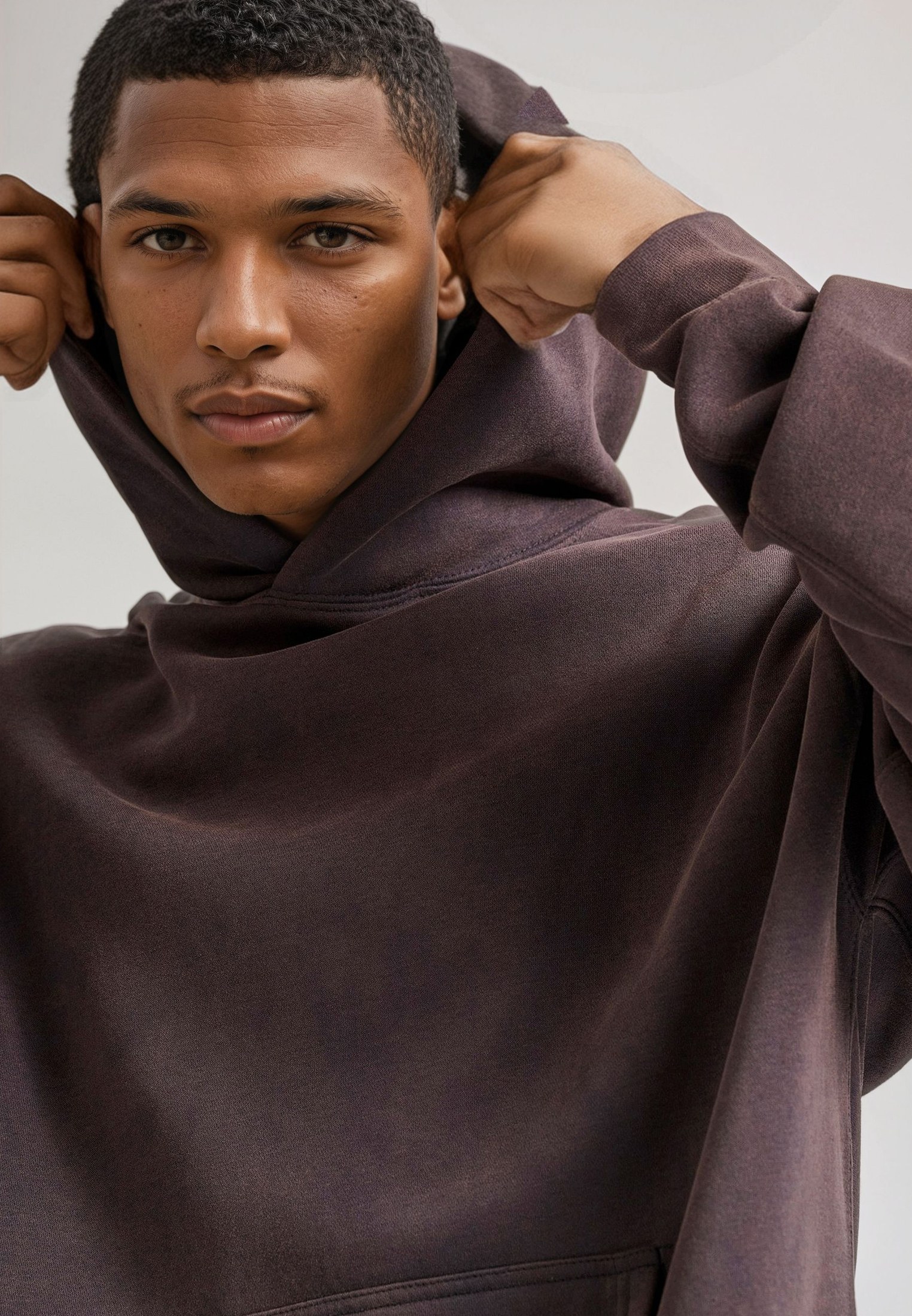 Oversized garment dyed φούτερ με κουκούλα φωτογραφία