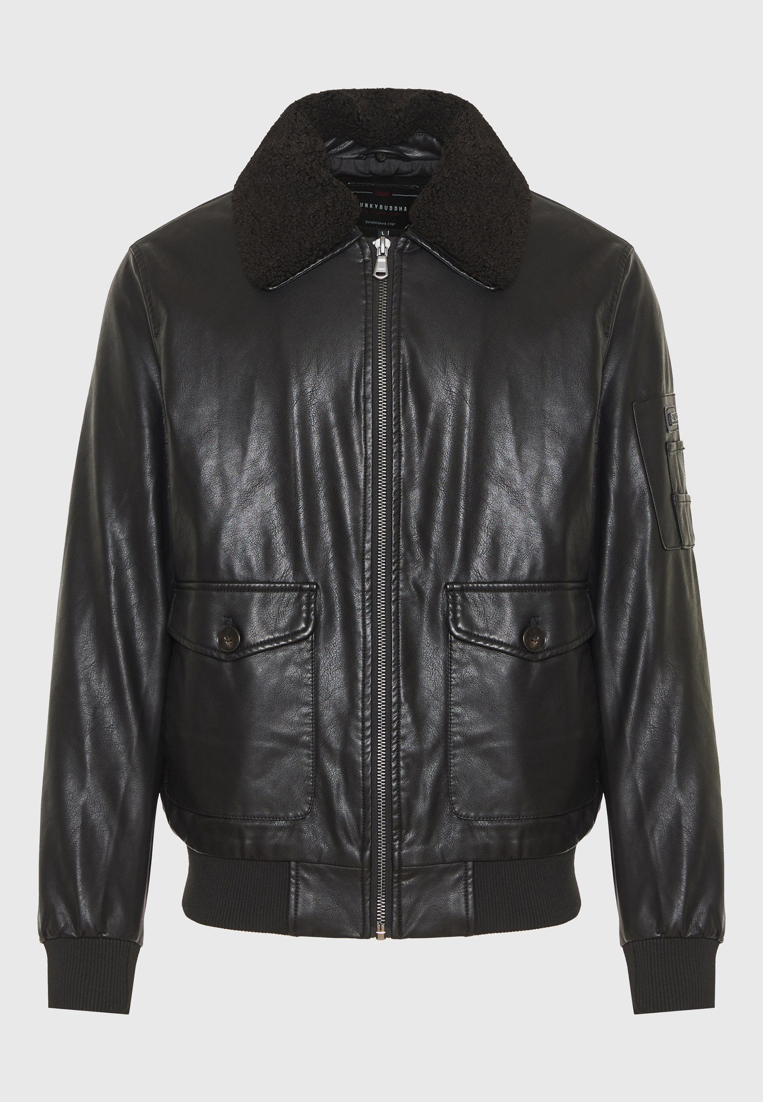 Bomber jacket από οικολογικό δέρμα (PU) φωτογραφία