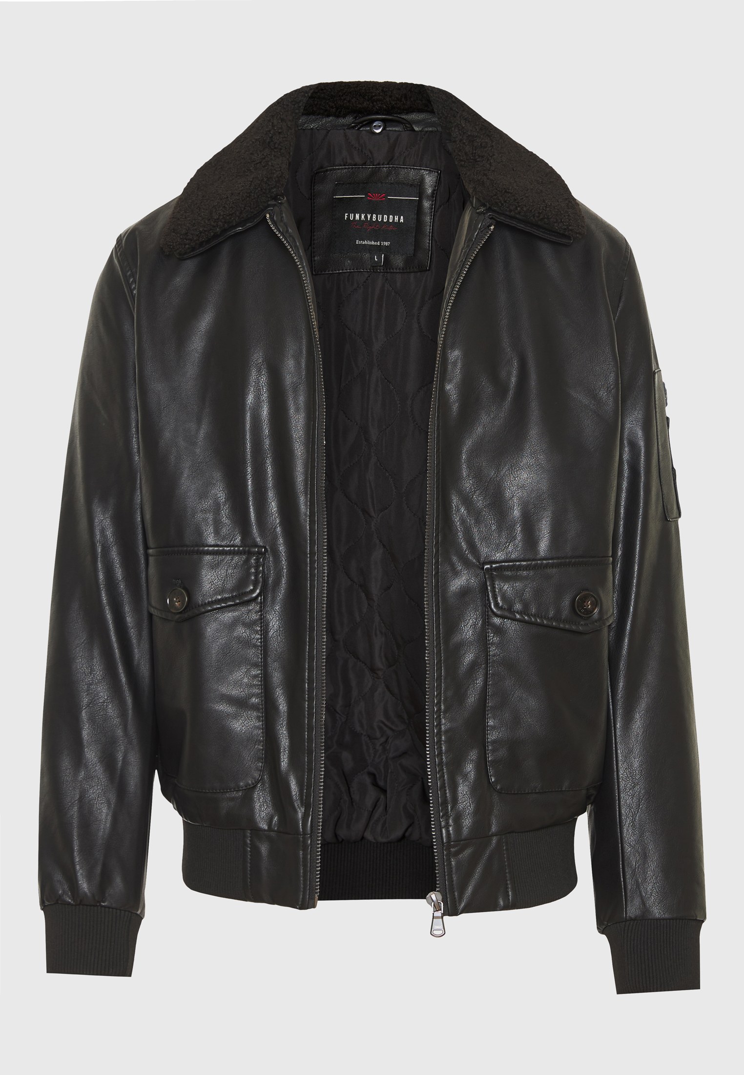 Bomber jacket από οικολογικό δέρμα (PU) φωτογραφία